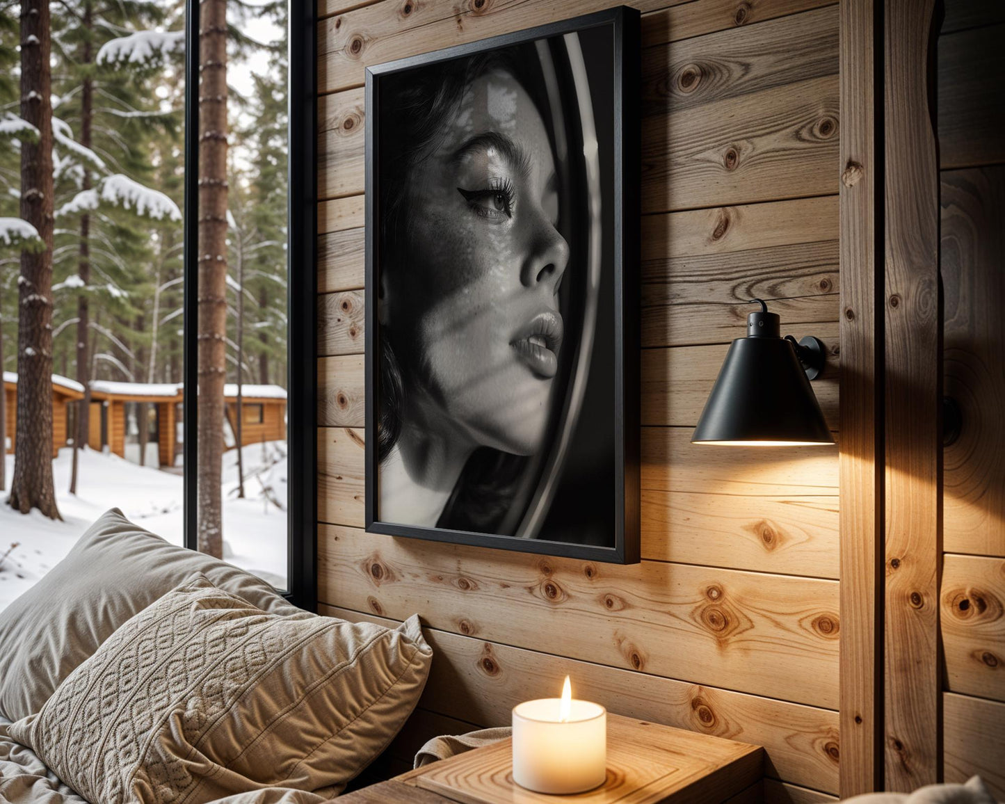 Minimal Wall Art | Silhouette Woman Portrait | Black and White Modern Print wall art print, minimalist black and white poster, modern Scandinavian wall decor, Monohaus