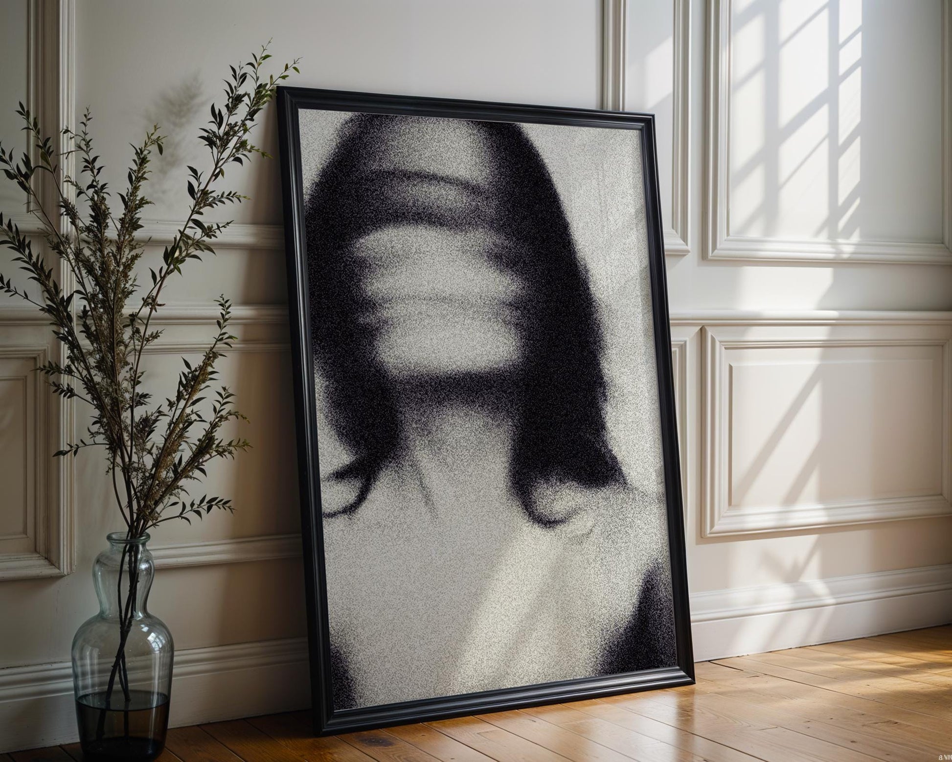 Minimal Wall Art Abstract Motion Blur Portrait | Black And White Grainy Poster abstract wall art print, geometric minimalist poster, modern Scandinavian decor, Monohaus