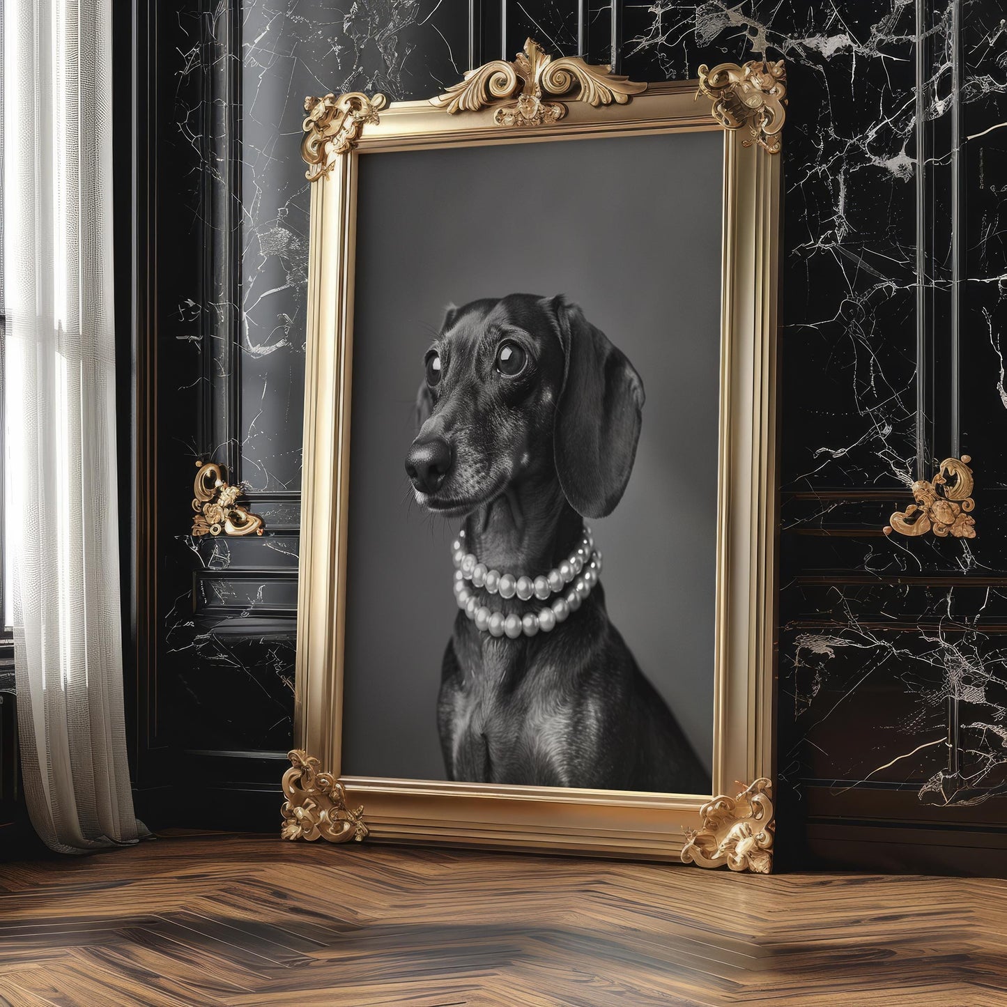 Dog Photography Dachshund Pet Print | Modern Minimal Poster Black & White wall art print, minimalist black and white poster, modern Scandinavian wall decor, Monohaus