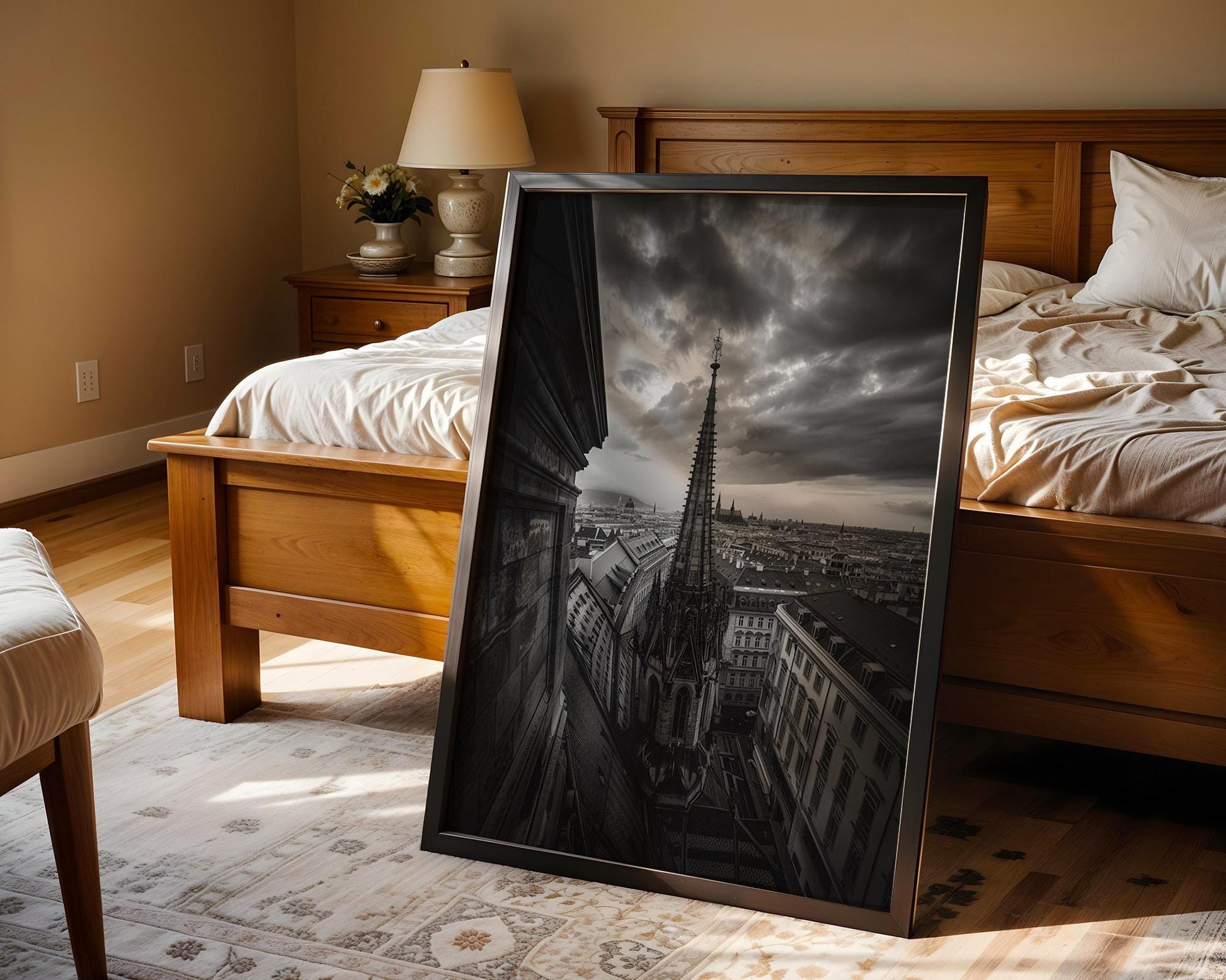 World Landmark | Vienna Gothic Cathedral Print | Black and White Architecture Photography wall art print, black and white architectural poster, minimalist modern Scandinavian wall decor, Monohaus