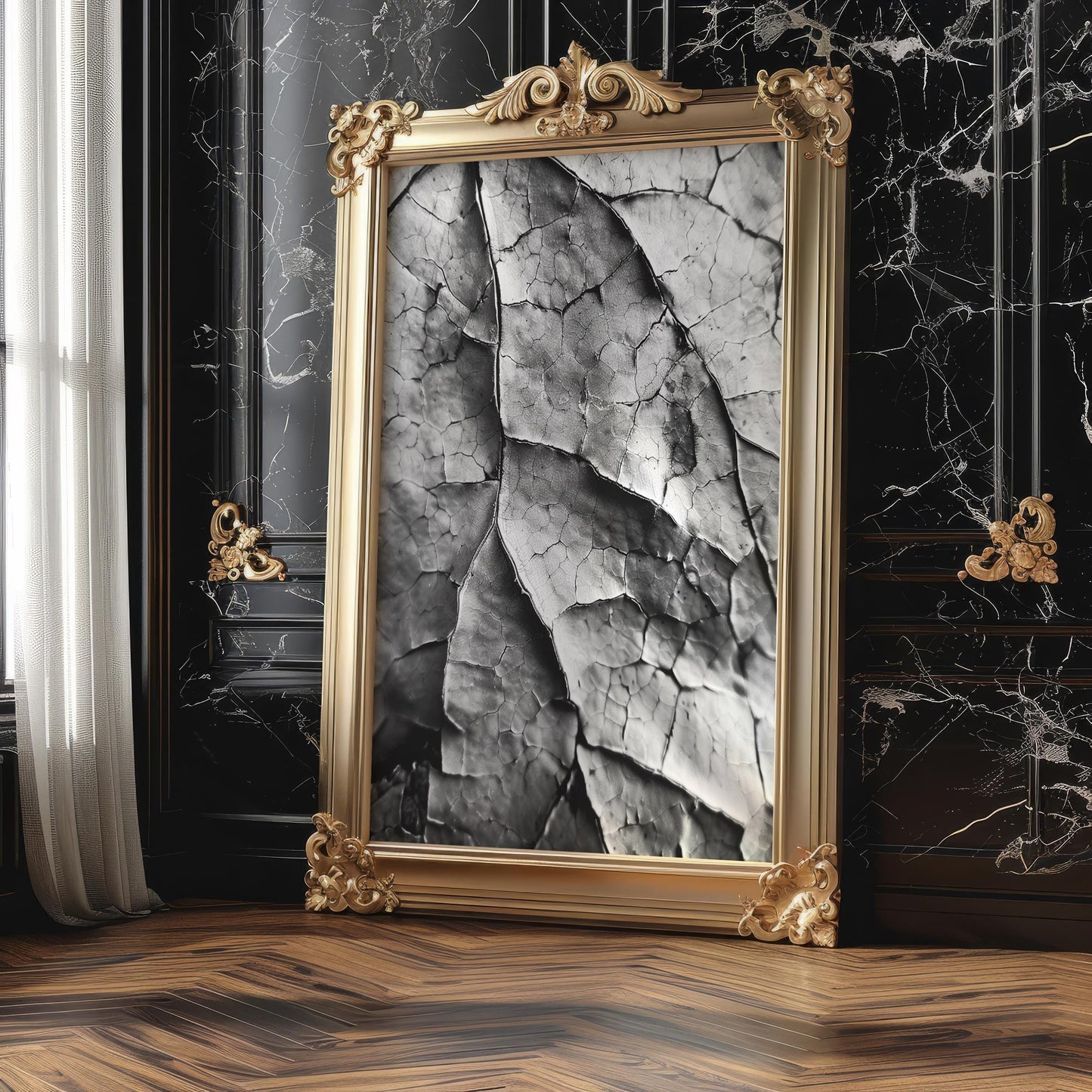 Botanical Photo | Abstract Leaf Macro Photography Print | Black & White Minimal abstract wall art print, geometric minimalist poster, modern Scandinavian decor, Monohaus