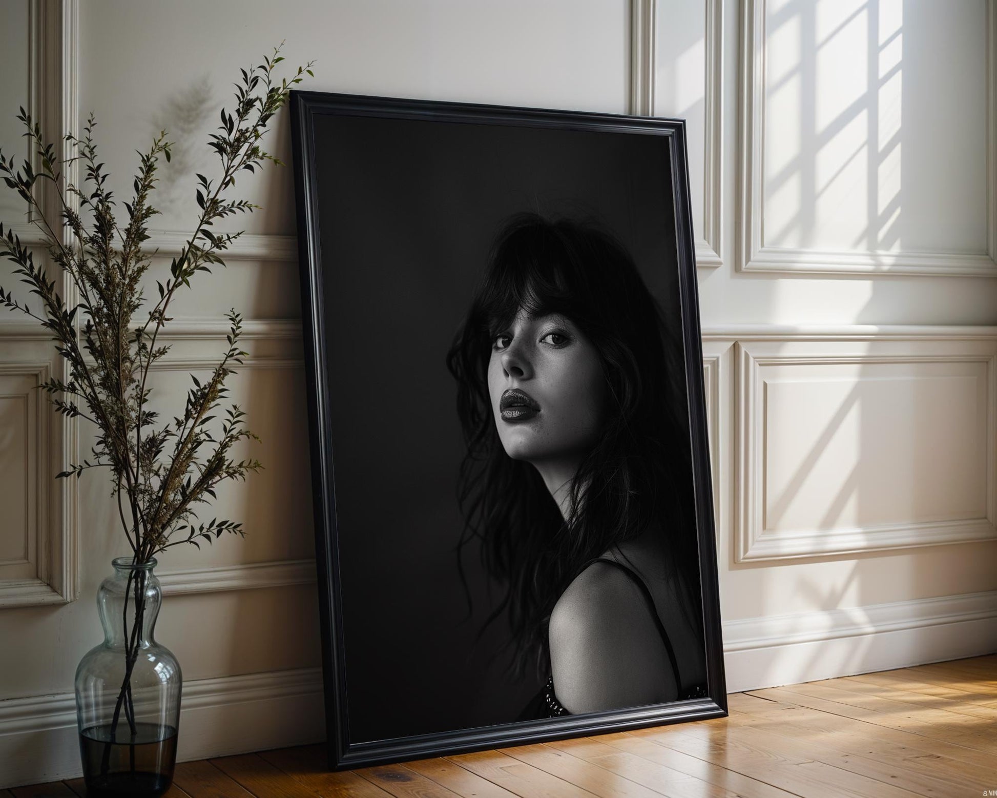 Minimal Wall Art Moody Black and White Portrait | Fine Art Photography Print wall art print, minimalist black and white poster, modern Scandinavian wall decor, Monohaus