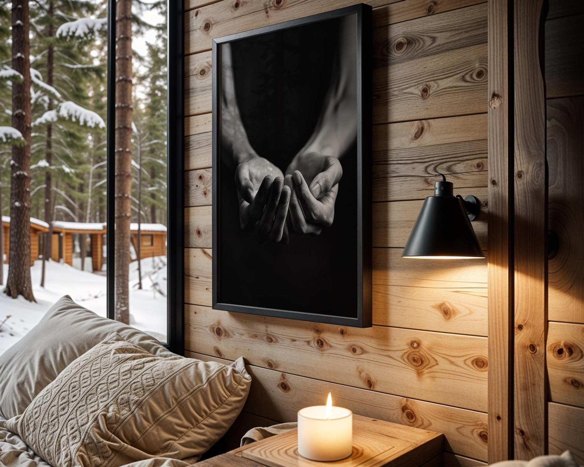 Minimal Wall Art Hands Study | Black and White Fine Art Photography wall art print, minimalist black and white poster, modern Scandinavian wall decor, Monohaus