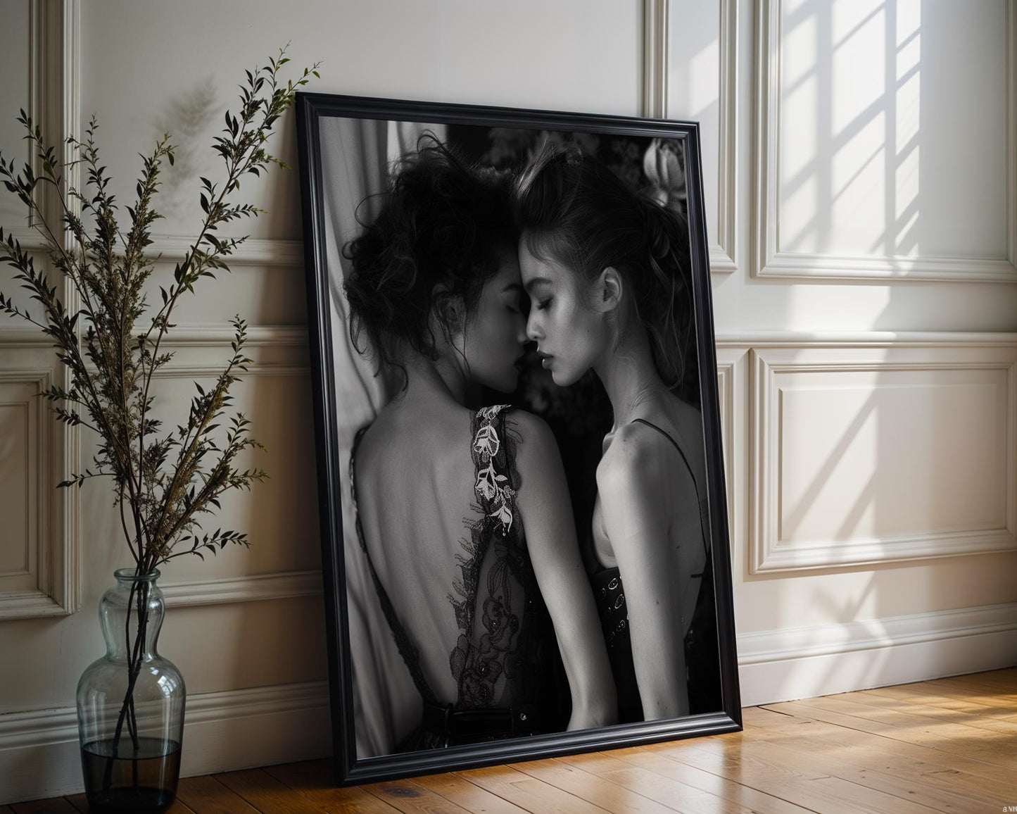 Minimal Wall Art Romantic Black and White Portrait | Minimalist Print wall art print, minimalist black and white poster, modern Scandinavian wall decor, Monohaus