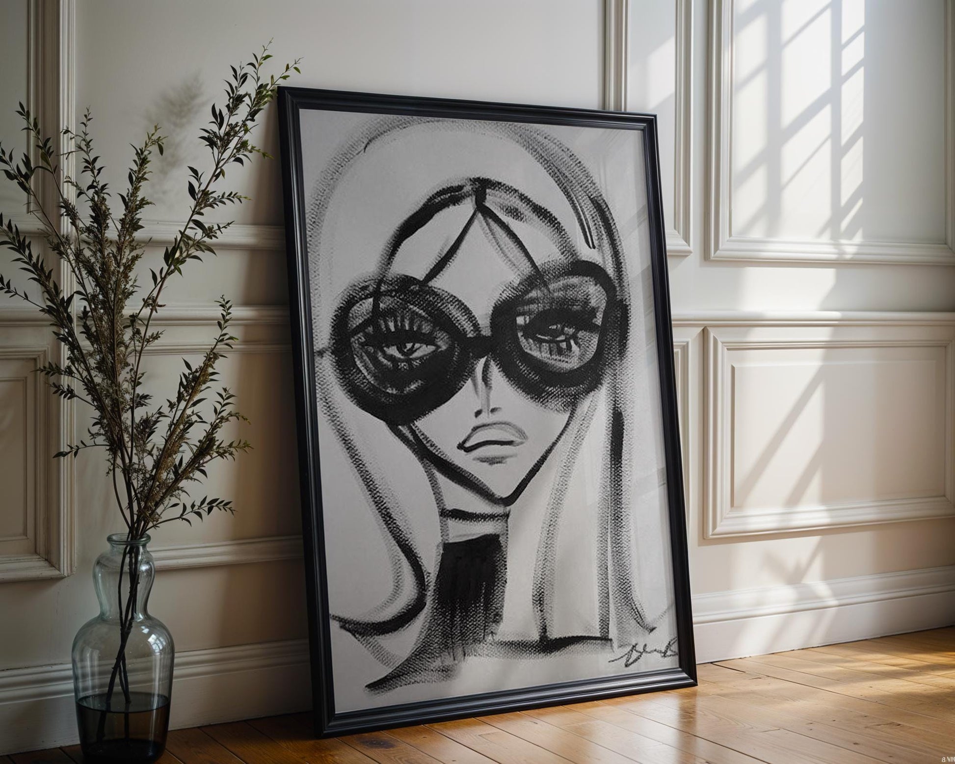 Designer Wall Art | Abstract Fashion Print | Black and White Sketch Poster abstract wall art print, geometric minimalist poster, modern Scandinavian decor, Monohaus