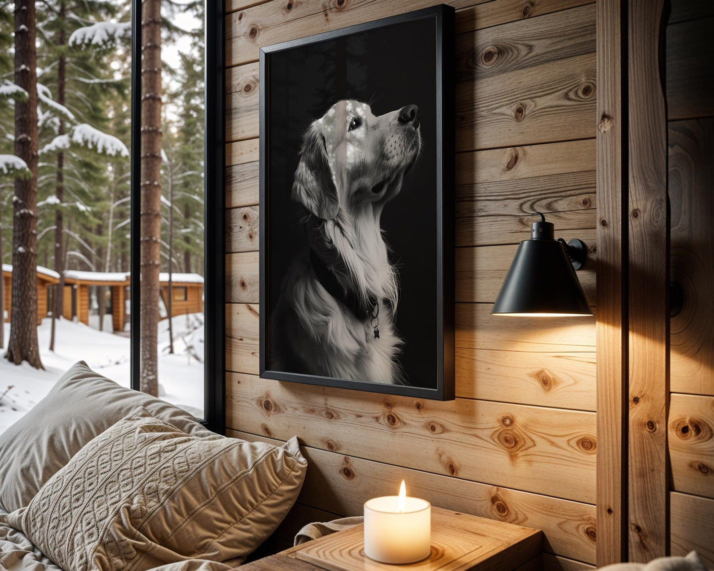 Dog Photography Golden Retriever Portrait Print | Fine Art , Modern Minimalist Decor wall art print, minimalist black and white poster, modern Scandinavian wall decor, Monohaus