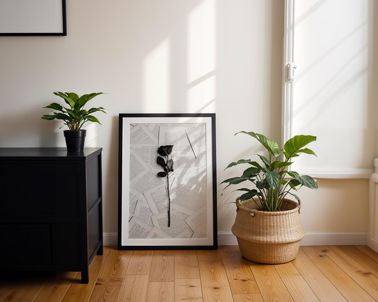 Black Rose Photography Print | Dark Academia, Literary Wall Art wall art print, minimalist black and white poster, modern Scandinavian wall decor, Monohaus