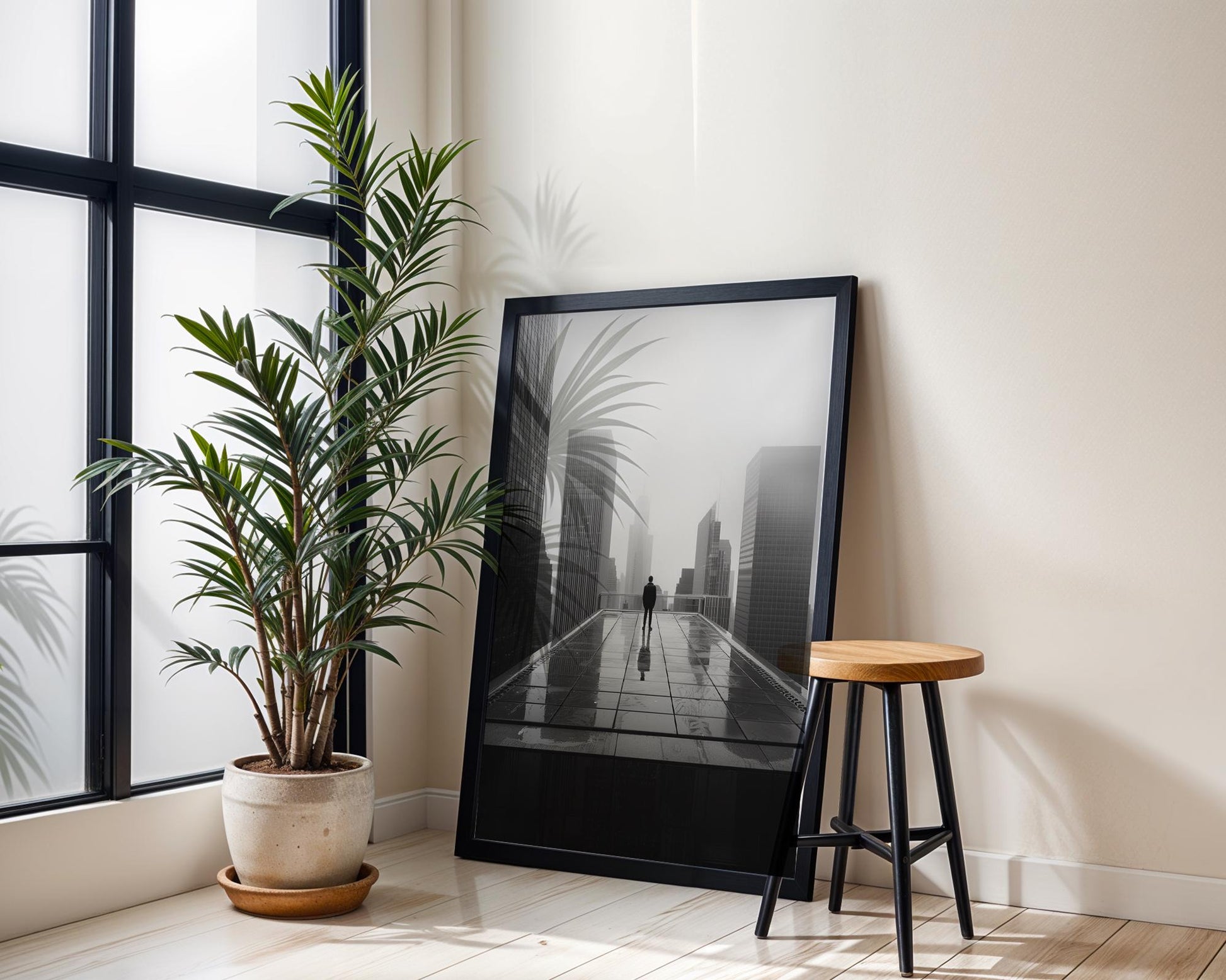 Noir City Photography Print | Minimalist Urban Wall Art wall art print, black and white architectural poster, minimalist modern Scandinavian wall decor, Monohaus