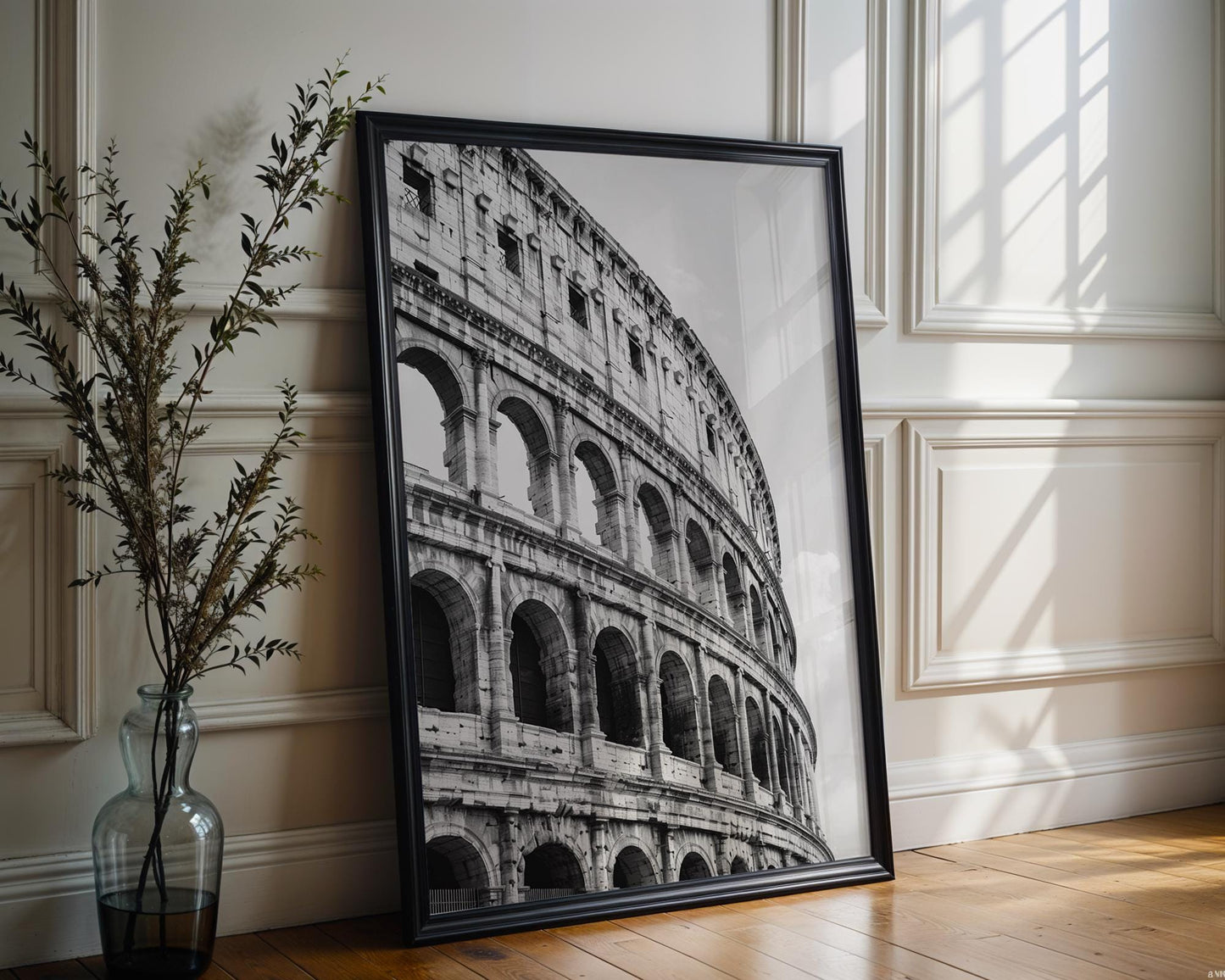 World Landmark | Colosseum Rome Photography Print | Minimalist Black and White Wall Art