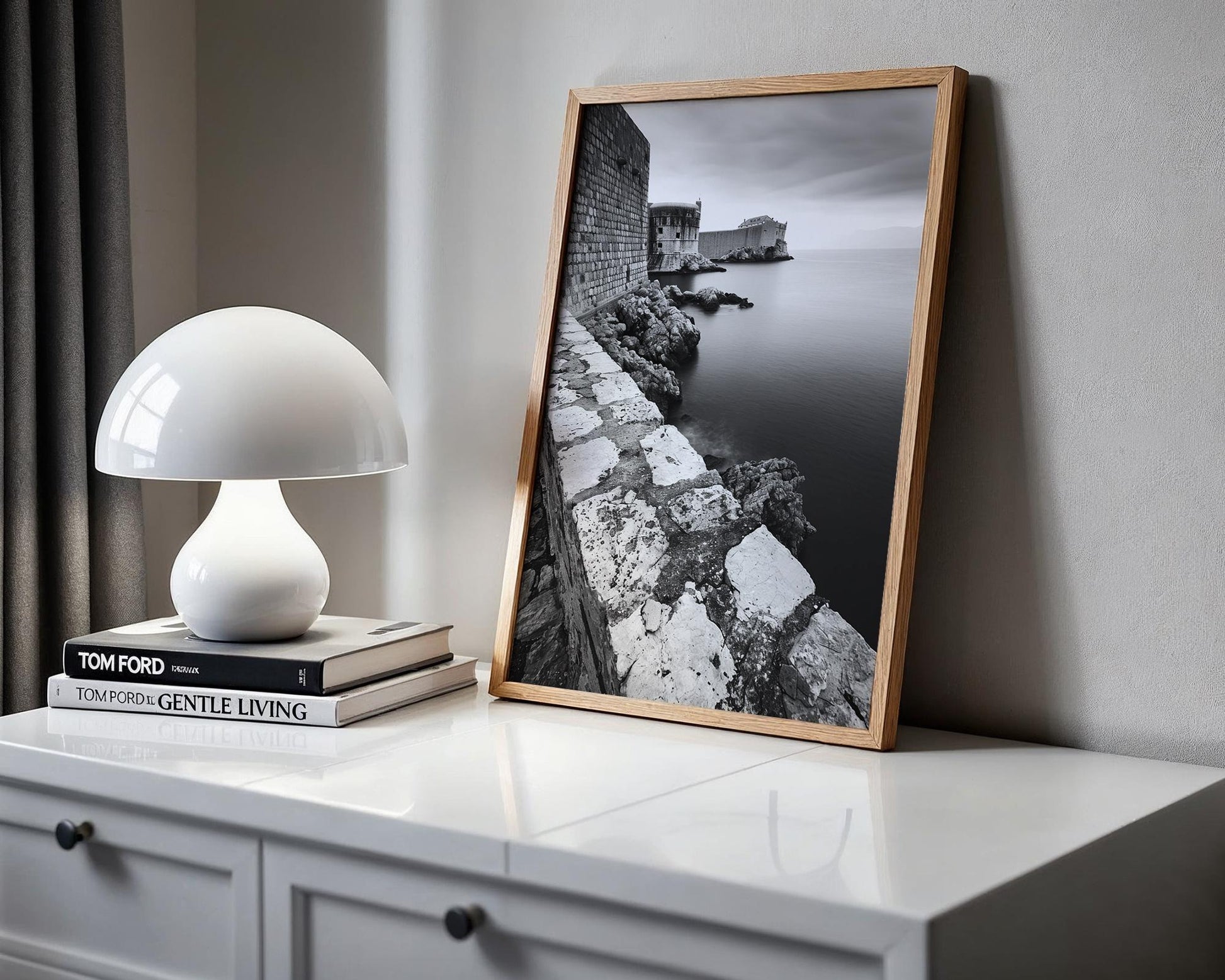 World Landmark | Fort Bokar Dubrovnik Print | Black and White Croatia Wall Art wall art print, minimalist black and white poster, modern Scandinavian wall decor, Monohaus