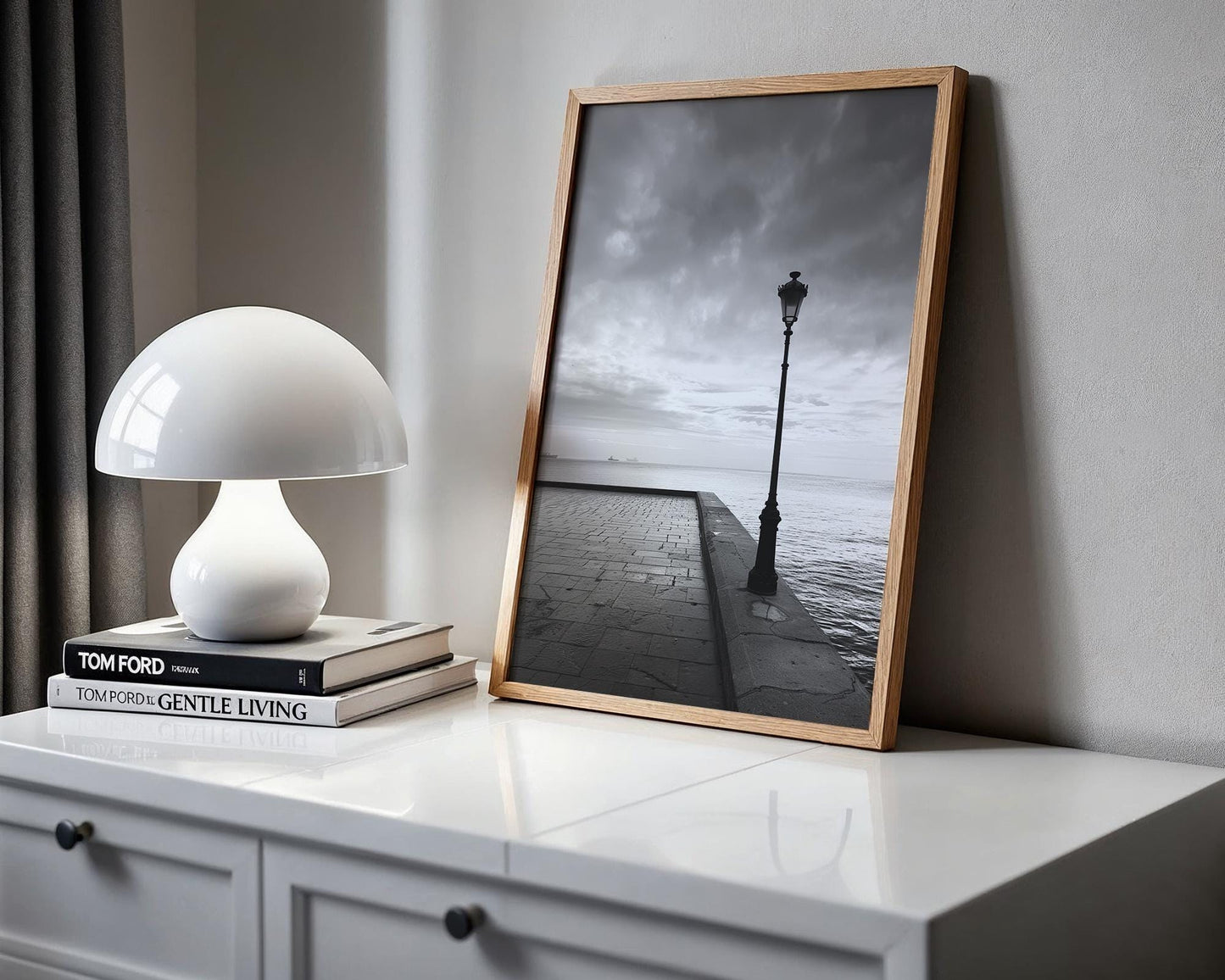 World Landmark | Thessaloniki Greece Black & White Seascape Photography | Coastal Wall Art wall art print, minimalist black and white poster, modern Scandinavian wall decor, Monohaus