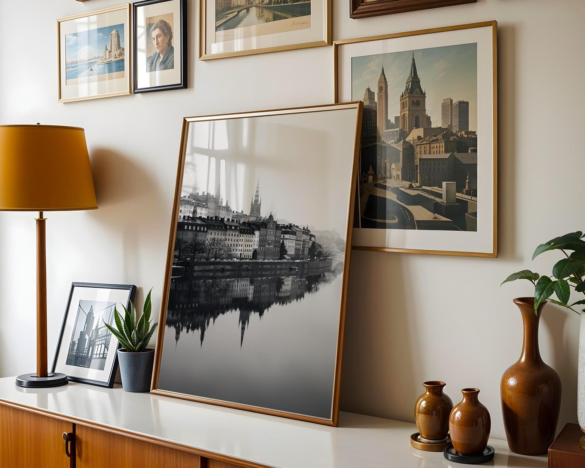 World Landmark | Stockholm Old Town Print | Black and White Sweden Photography wall art print, minimalist black and white poster, modern Scandinavian wall decor, Monohaus