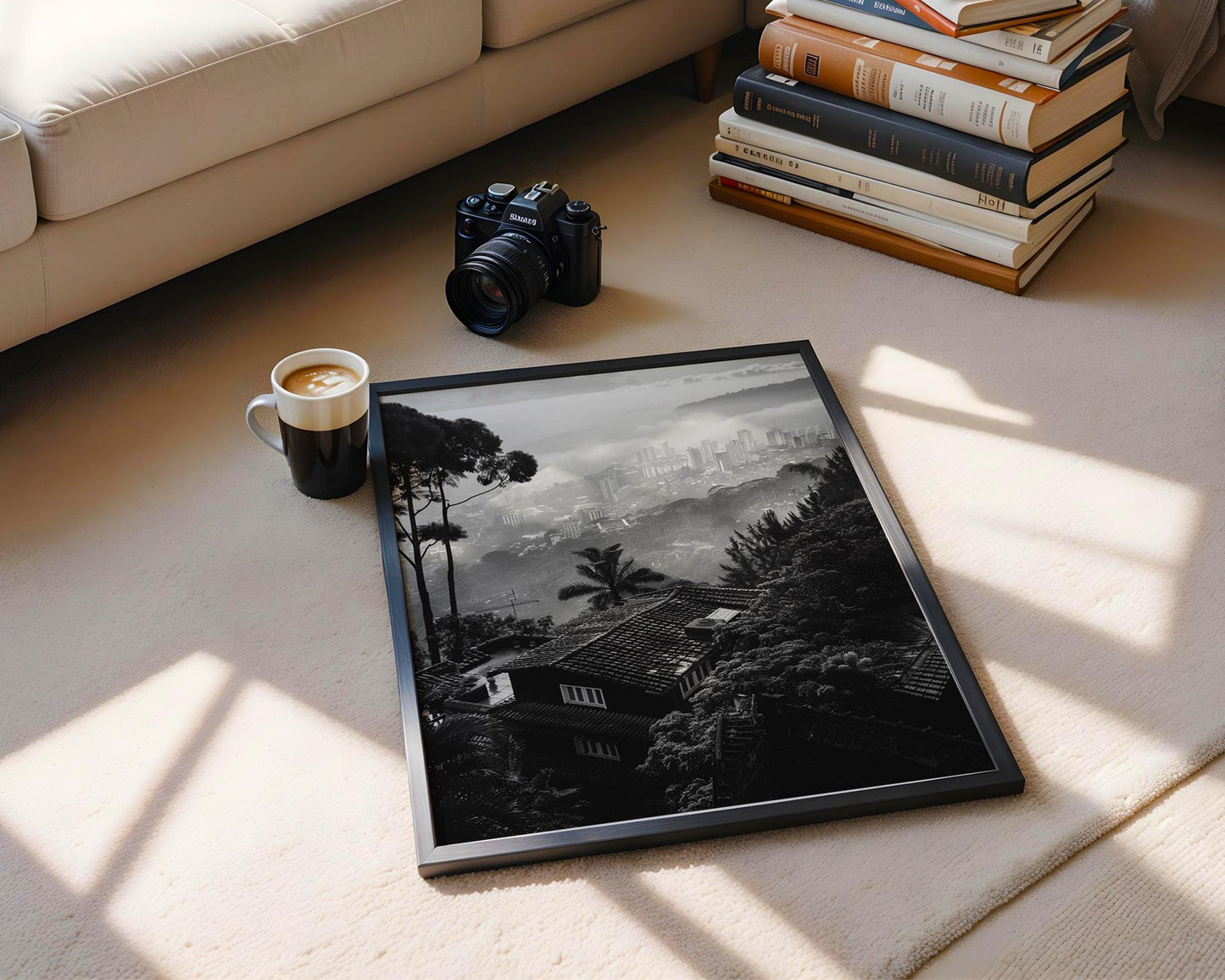 World Landmark | San Francisco Skyline Print | Foggy Black and White Urban Photography black and white photo print, minimalist monochrome wall art poster for modern interiors, Monohaus