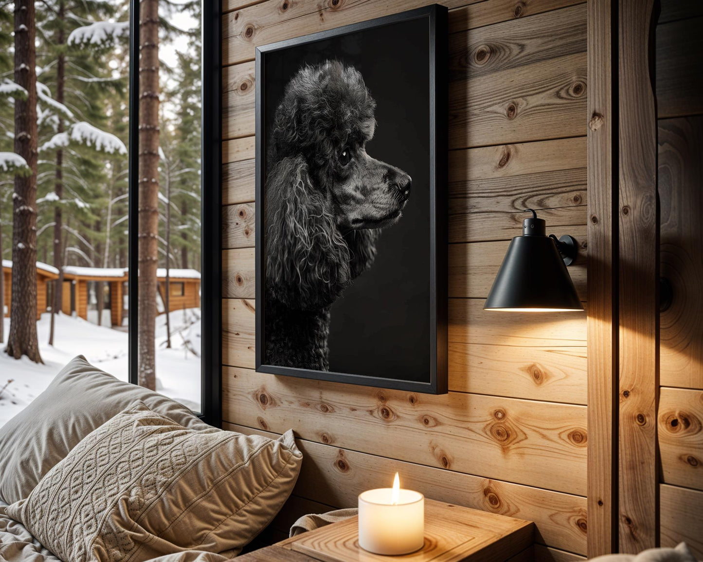 Dog Photography Black Poodle Profile Print | Minimalist  Poster wall art print, minimalist black and white poster, modern Scandinavian wall decor, Monohaus
