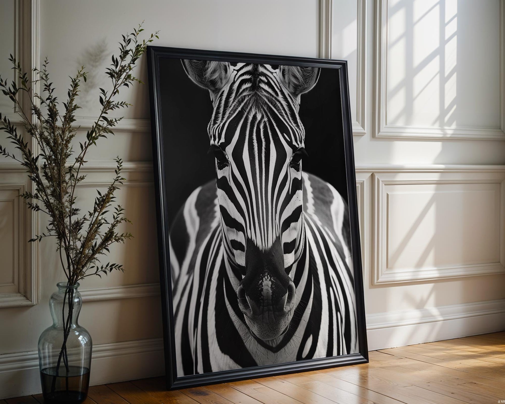 Wildlife Poster | Zebra Portrait Photography Print • Black & White Minimalist Wall Art wall art print, minimalist black and white poster, modern Scandinavian wall decor, Monohaus