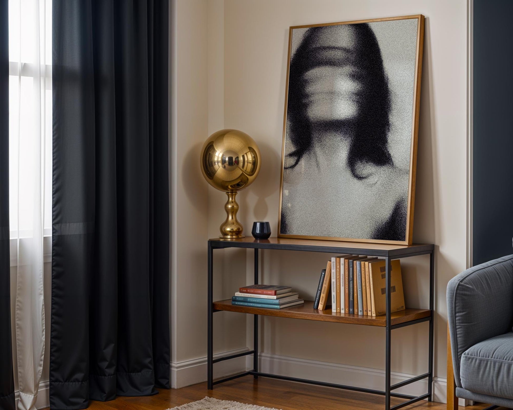 Minimal Wall Art Abstract Motion Blur Portrait | Black And White Grainy Poster abstract wall art print, geometric minimalist poster, modern Scandinavian decor, Monohaus