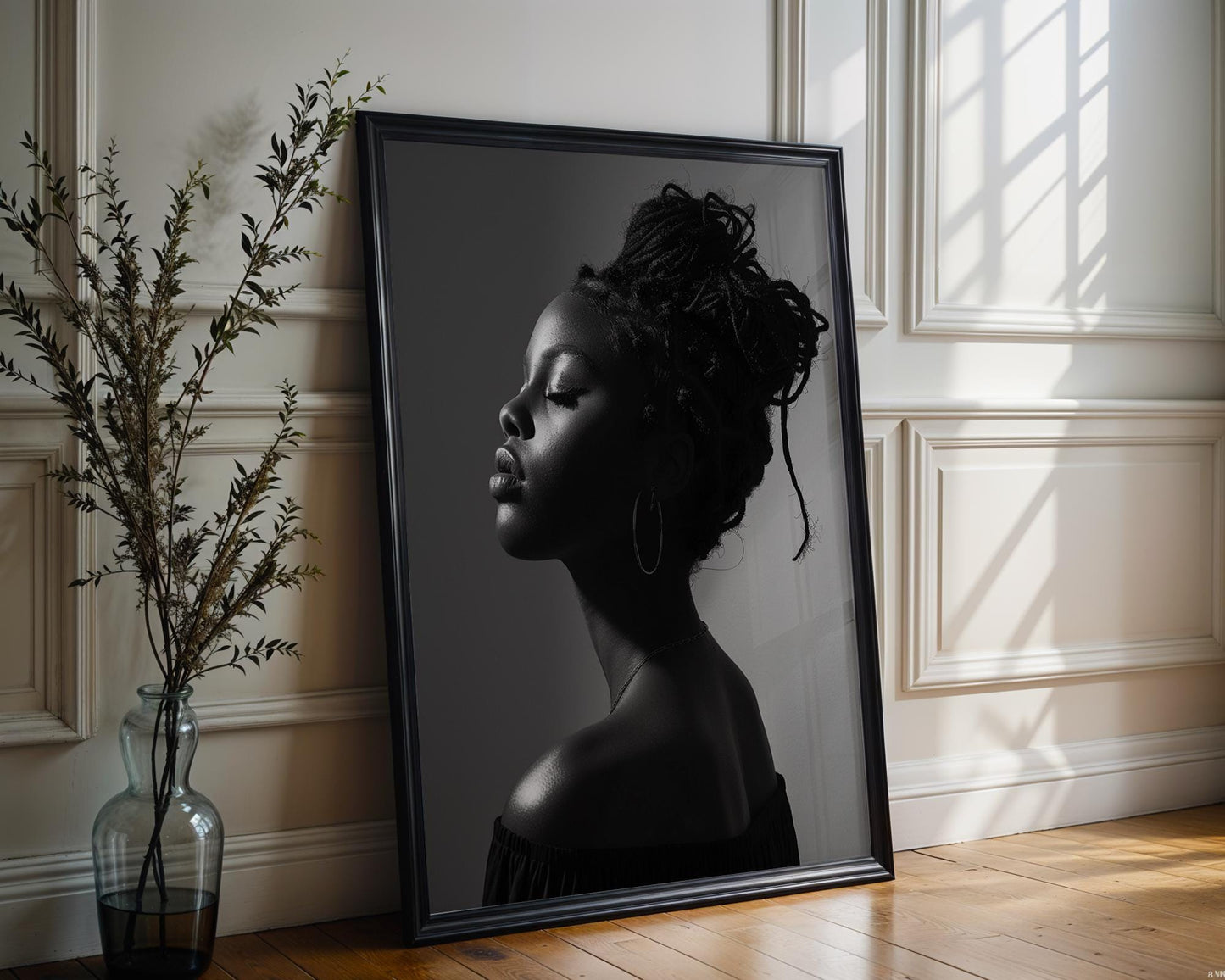 Minimal Wall Art Female Silhouette | Black and White Minimal Photography Print wall art print, minimalist black and white poster, modern Scandinavian wall decor, Monohaus