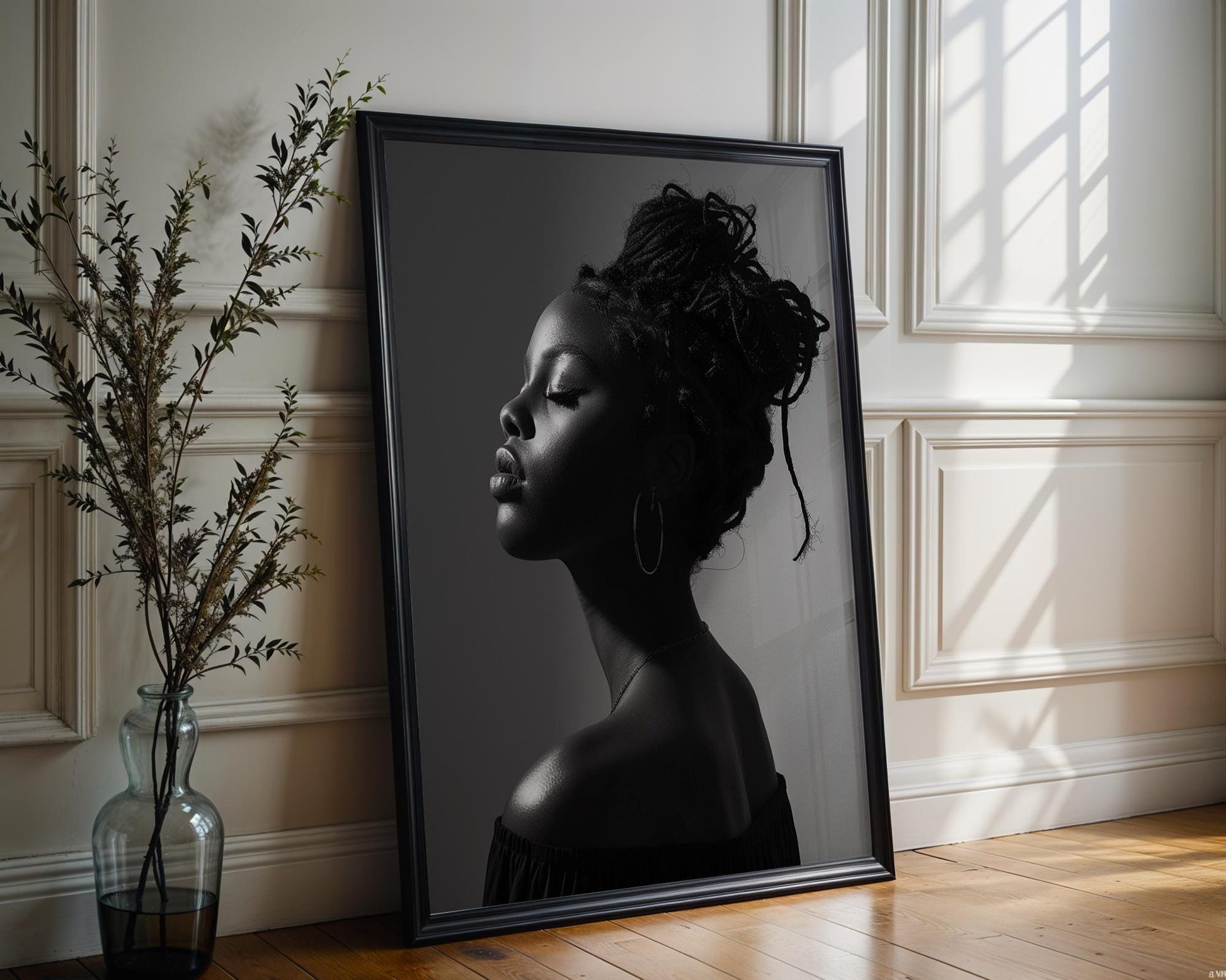 Minimal Wall Art Female Silhouette | Black and White Minimal Photography Print wall art print, minimalist black and white poster, modern Scandinavian wall decor, Monohaus