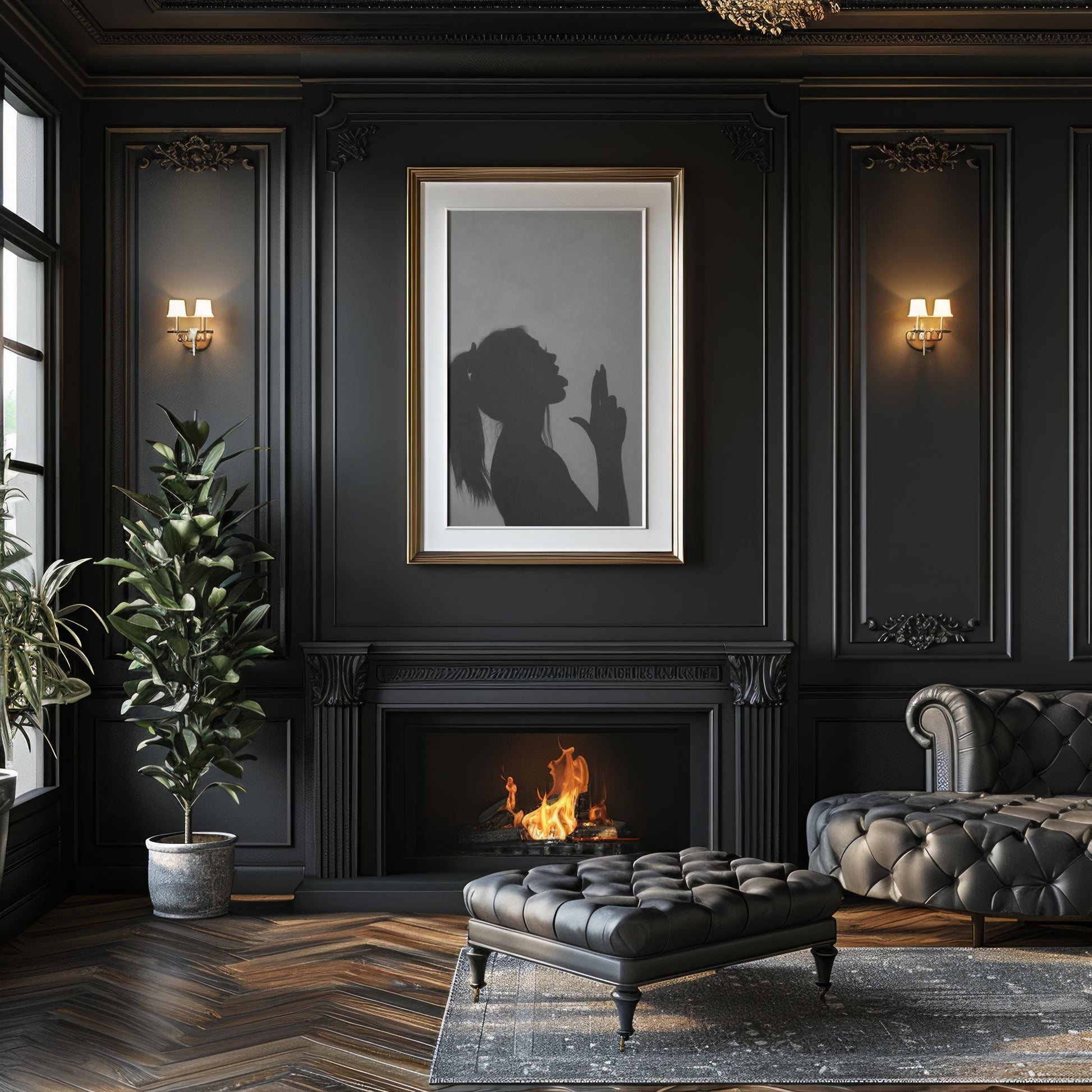 Designer Wall Art | Silhouette Print | Minimalist Modern Home Decor wall art print, minimalist black and white poster, modern Scandinavian wall decor, Monohaus