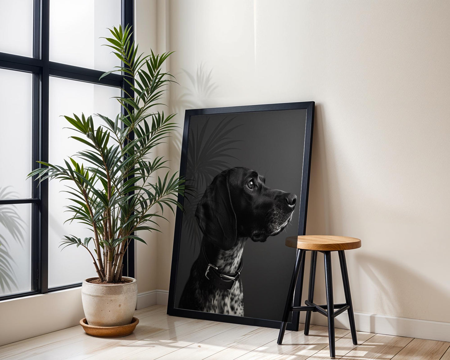 Dog Photography German Shorthaired Pointer | Intense Black White Pet Art Print wall art print, minimalist black and white poster, modern Scandinavian wall decor, Monohaus