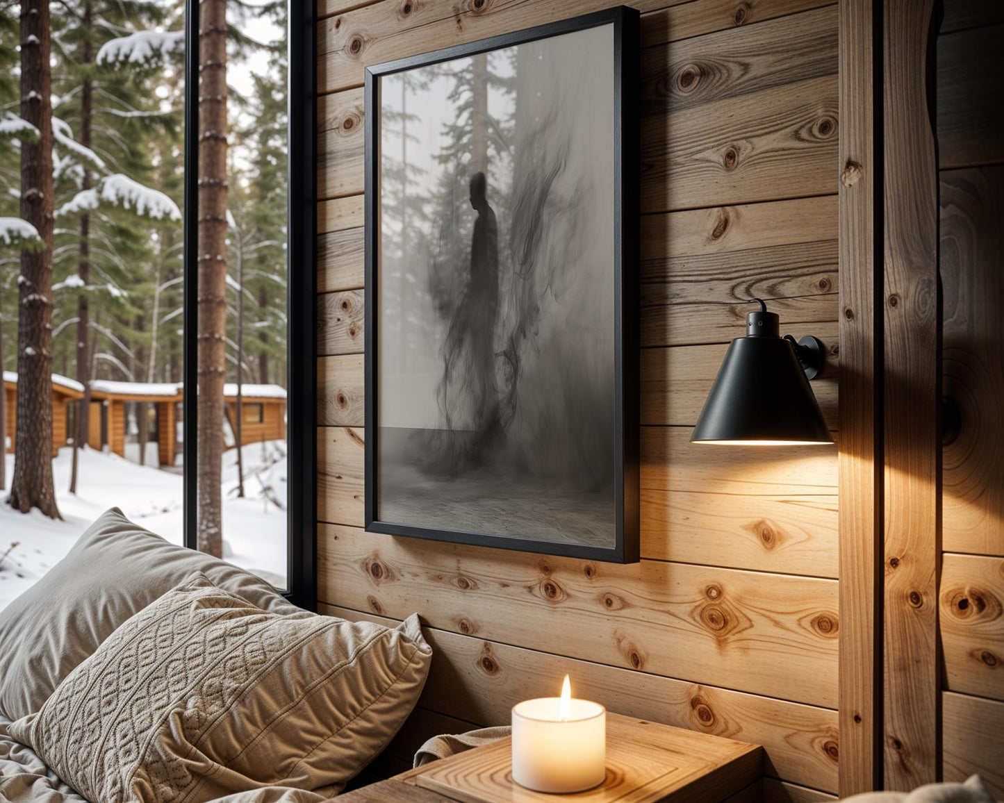 Minimal Wall Art Abstract Figure Art Print | Smoky Black and White Photography abstract wall art print, geometric minimalist poster, modern Scandinavian decor, Monohaus