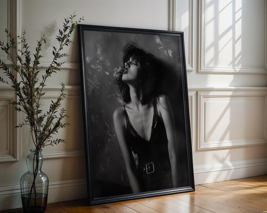 Minimal Wall Art Monochrome Female Portrait | Fashion Photography Print wall art print, minimalist black and white poster, modern Scandinavian wall decor, Monohaus