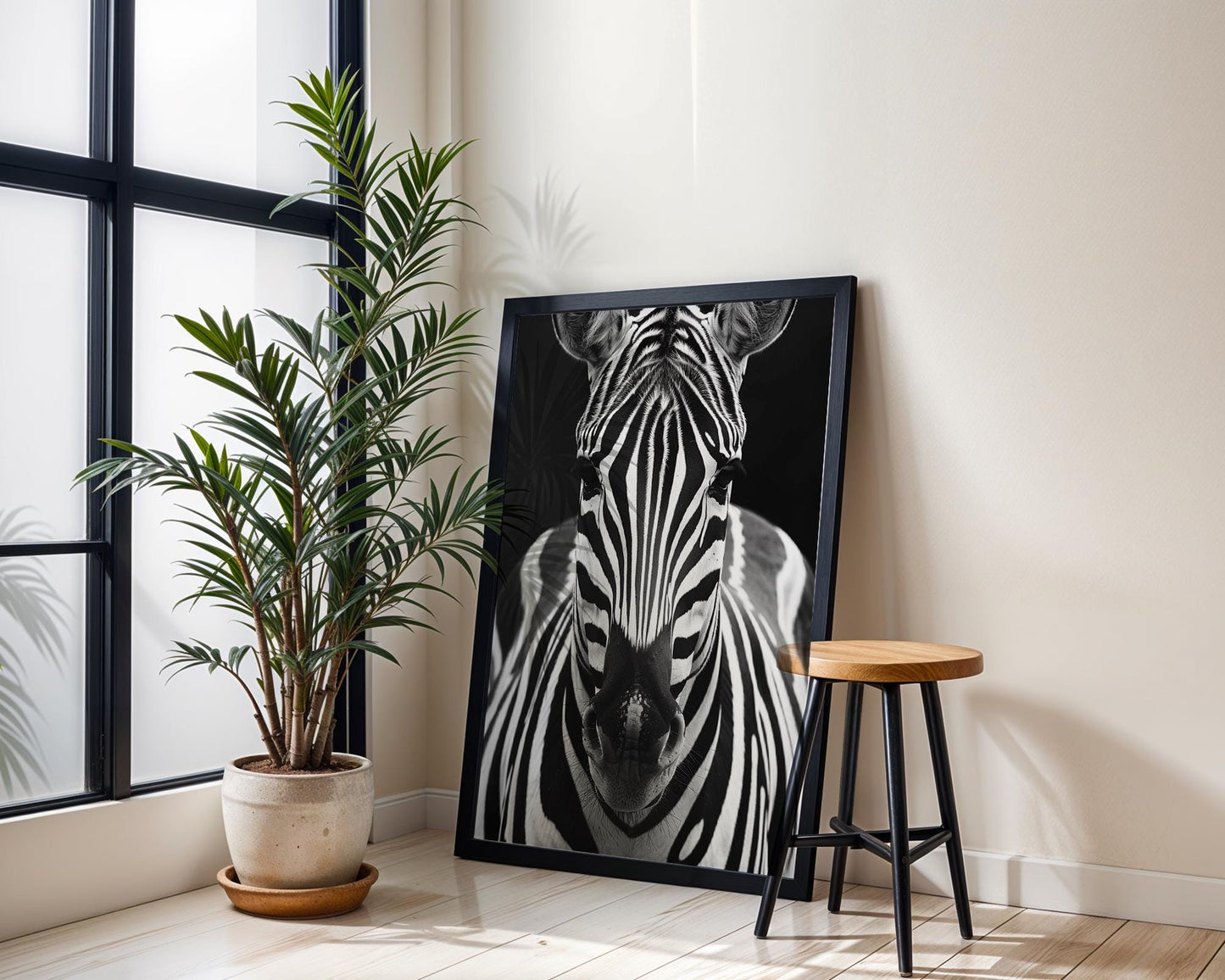 Wildlife Poster | Zebra Portrait Photography Print • Black & White Minimalist Wall Art wall art print, minimalist black and white poster, modern Scandinavian wall decor, Monohaus