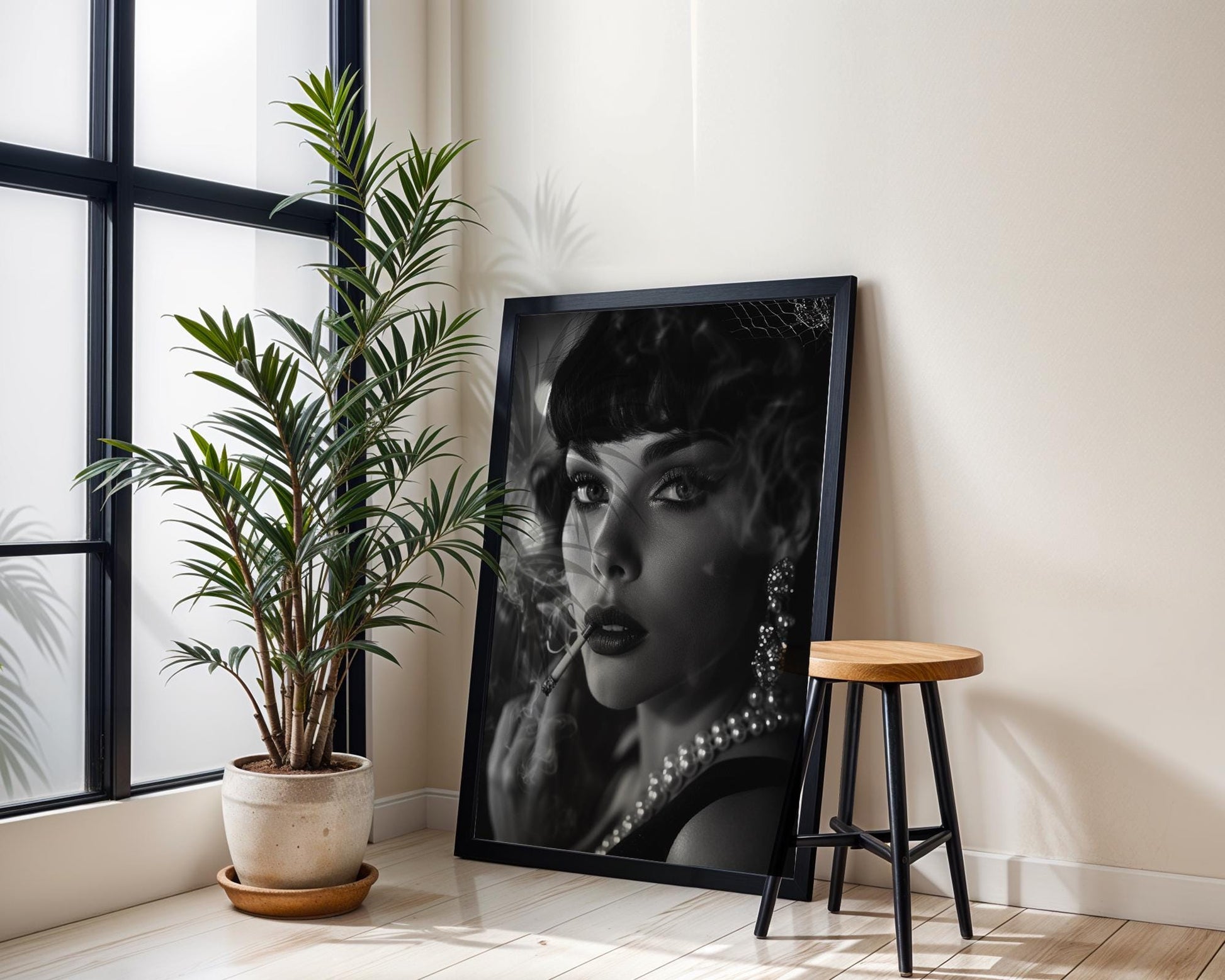 Minimal Wall Art | Retro Paris Fashion Print |  Luxury Photography wall art print, minimalist black and white poster, modern Scandinavian wall decor, Monohaus