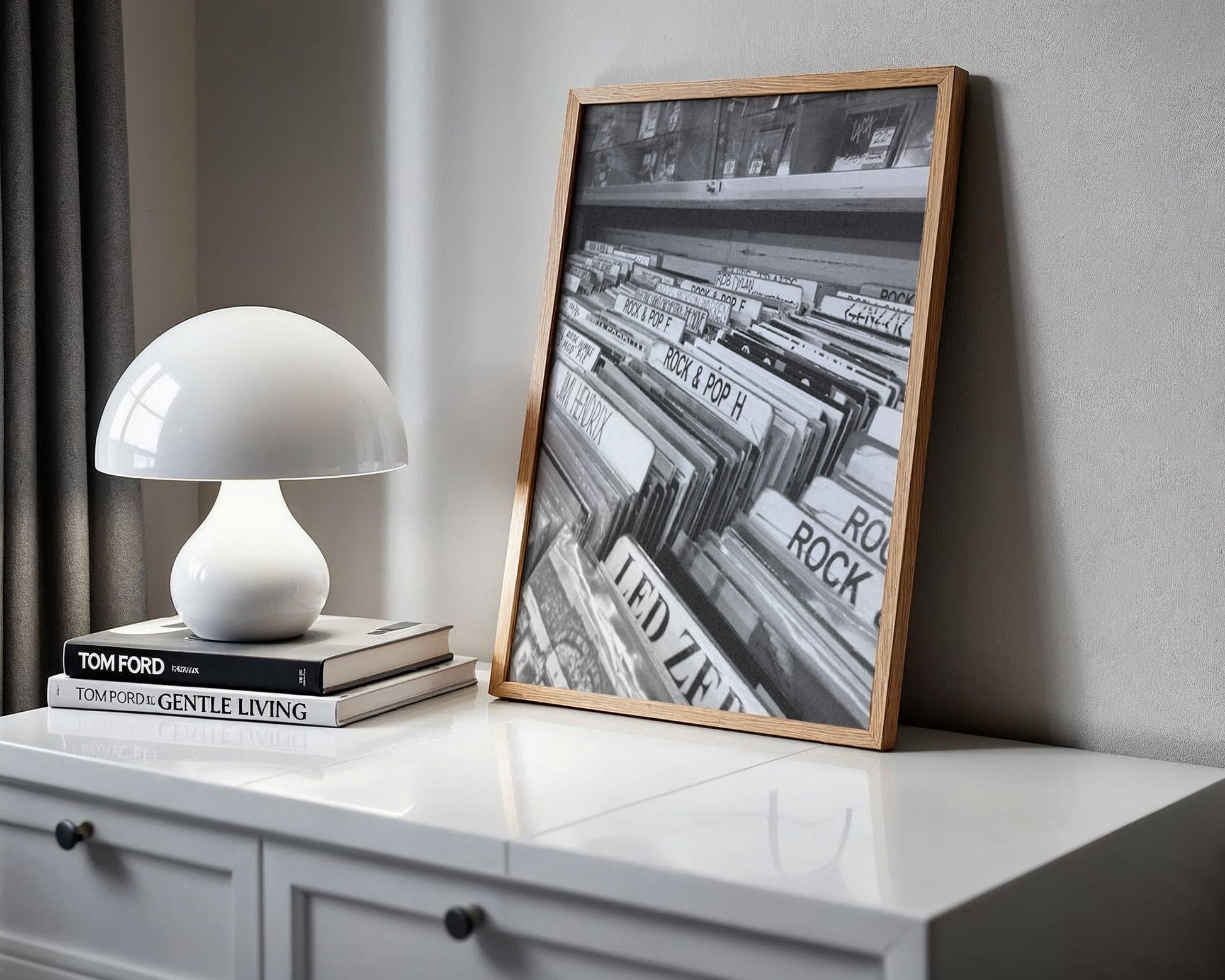 Designer Wall Art | Vinyl Record Store Print | Black & White LP Album Art wall art print, minimalist black and white poster, modern Scandinavian wall decor, Monohaus