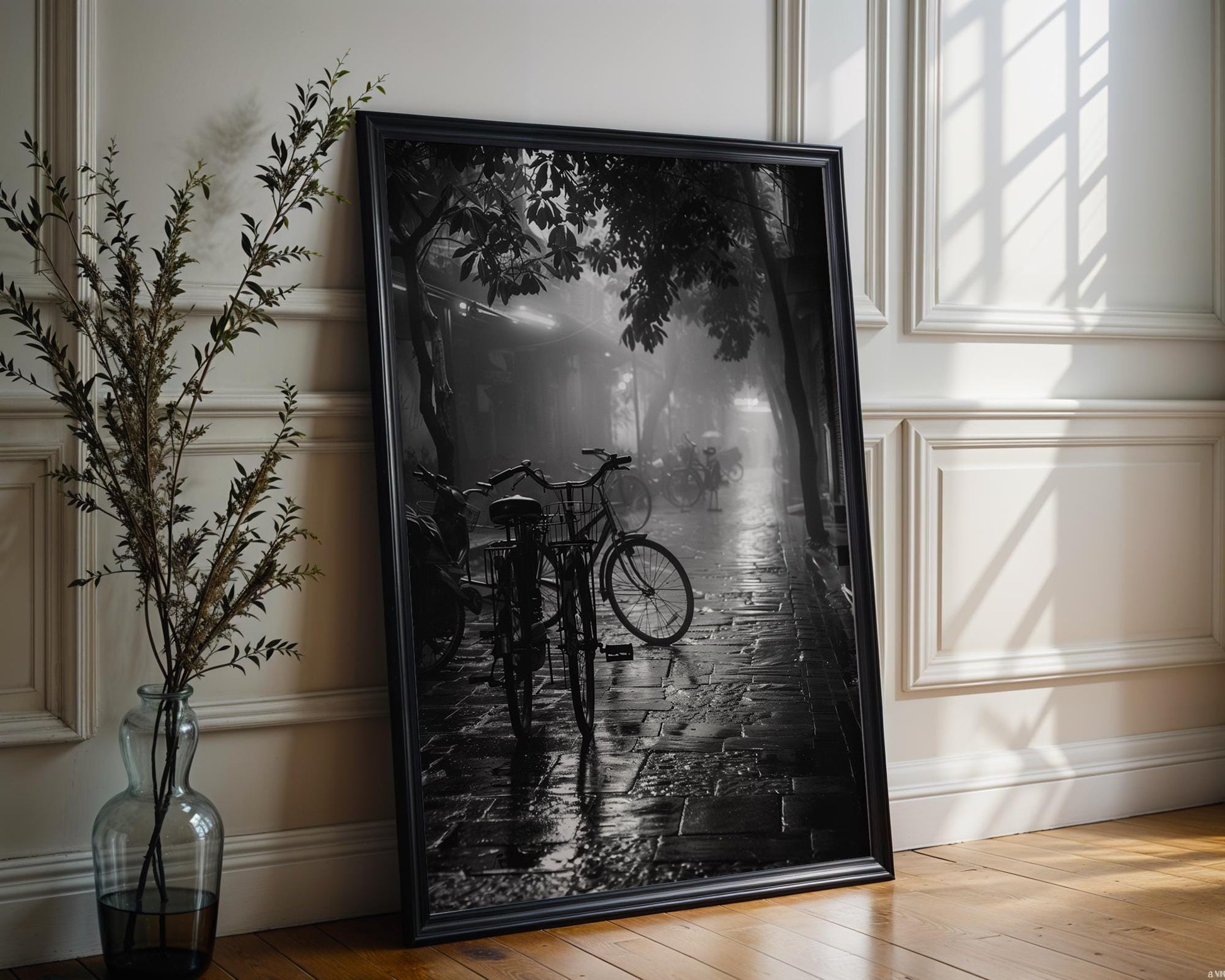 World Landmark | Hanoi Street Scene Photography Print | Black and White Travel Poster black and white photo print, minimalist monochrome wall art poster for modern interiors, Monohaus