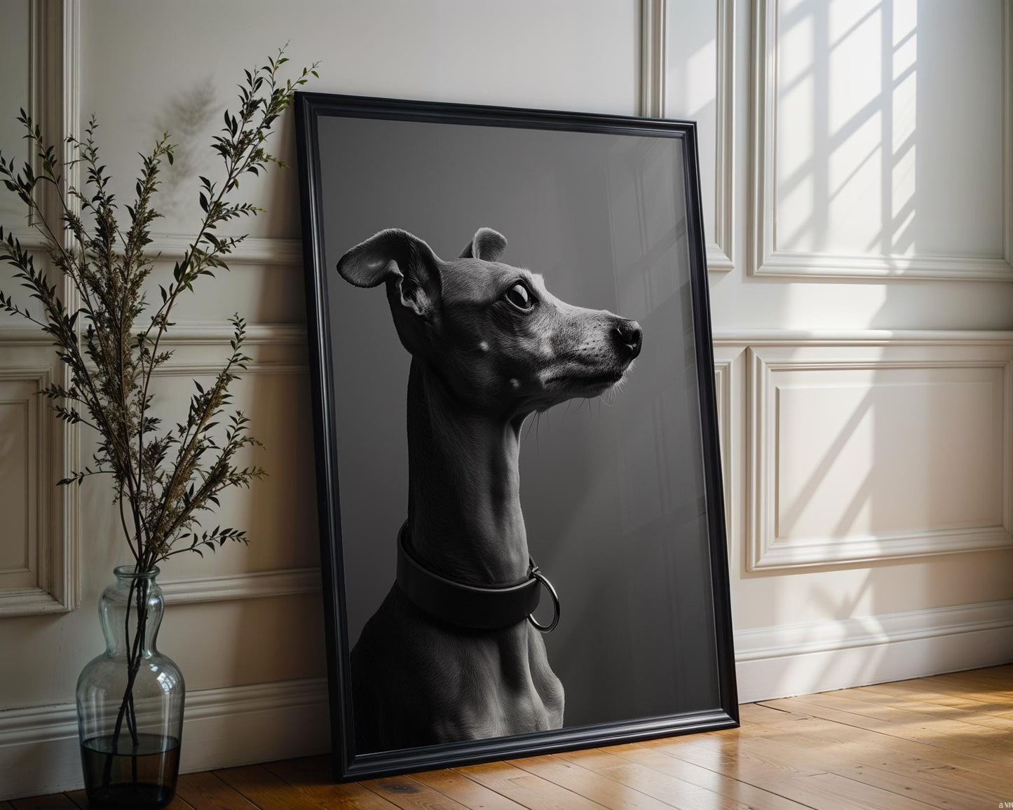 Dog Photography Greyhound Art Print | Minimalist , Scandinavian Decor wall art print, minimalist black and white poster, modern Scandinavian wall decor, Monohaus