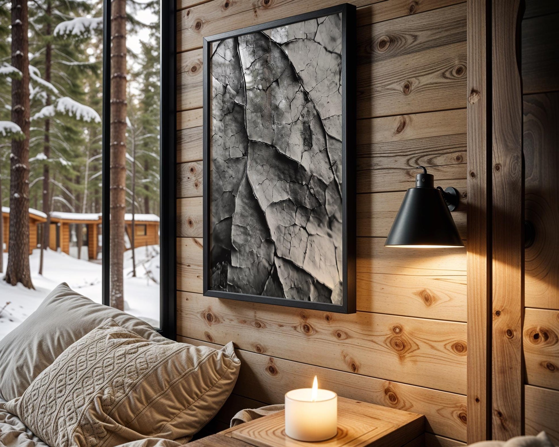 Botanical Photo | Abstract Leaf Macro Photography Print | Black & White Minimal abstract wall art print, geometric minimalist poster, modern Scandinavian decor, Monohaus