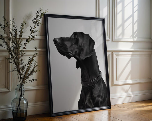 Dog Photography Black Pet Portrait Print | Modern Minimalist Poster wall art print, minimalist black and white poster, modern Scandinavian wall decor, Monohaus