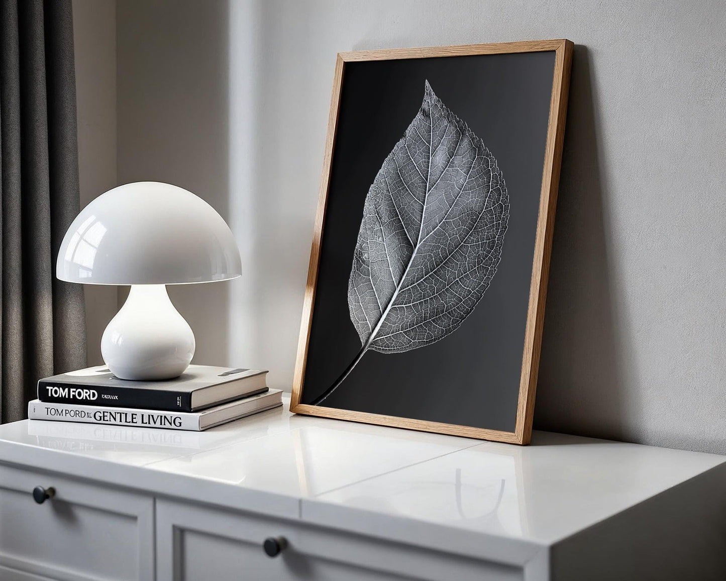 Botanical Photo | Abstract Leaf Macro Photography Print | Black & White Minimal abstract wall art print, geometric minimalist poster, modern Scandinavian decor, Monohaus