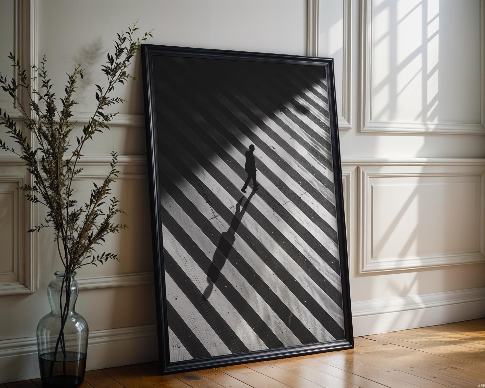 Urban Photography | Black and White Crosswalk Art Print | Urban Minimalist Decor black and white photo print, minimalist monochrome wall art poster for modern interiors, Monohaus