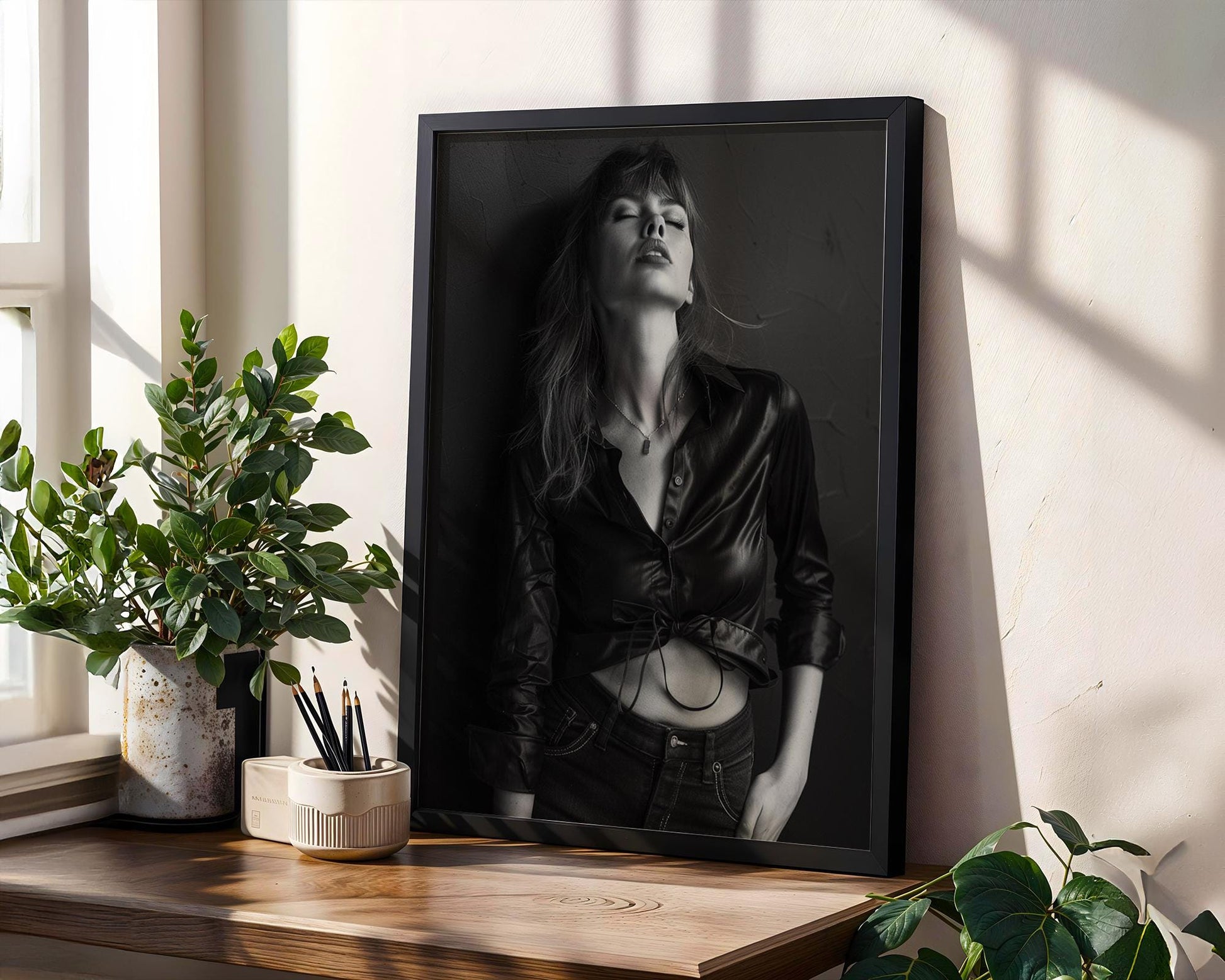 Minimal Wall Art Monochrome Fashion Portrait | Black and White Photography Print wall art print, minimalist black and white poster, modern Scandinavian wall decor, Monohaus