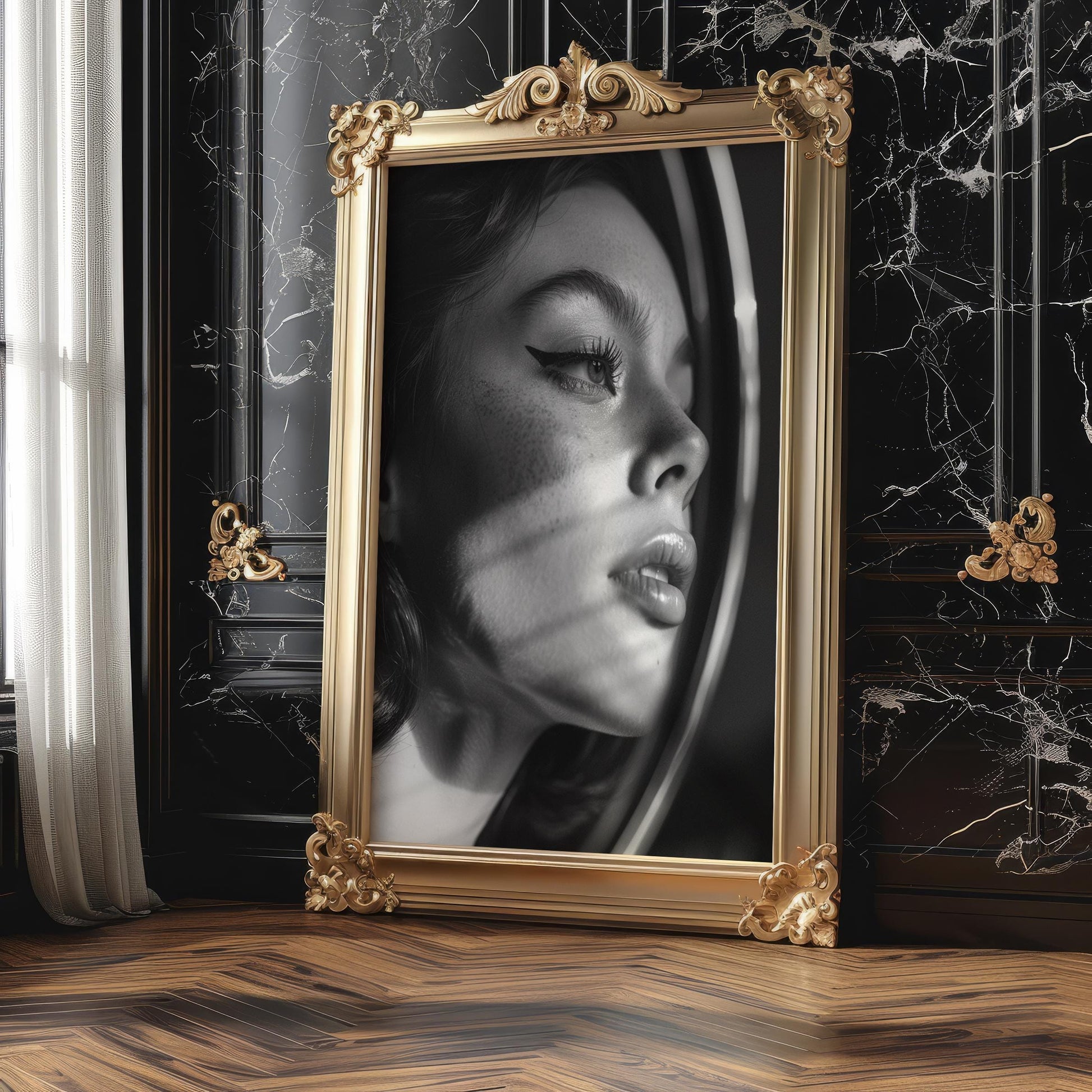 Minimal Wall Art | Silhouette Woman Portrait | Black and White Modern Print wall art print, minimalist black and white poster, modern Scandinavian wall decor, Monohaus