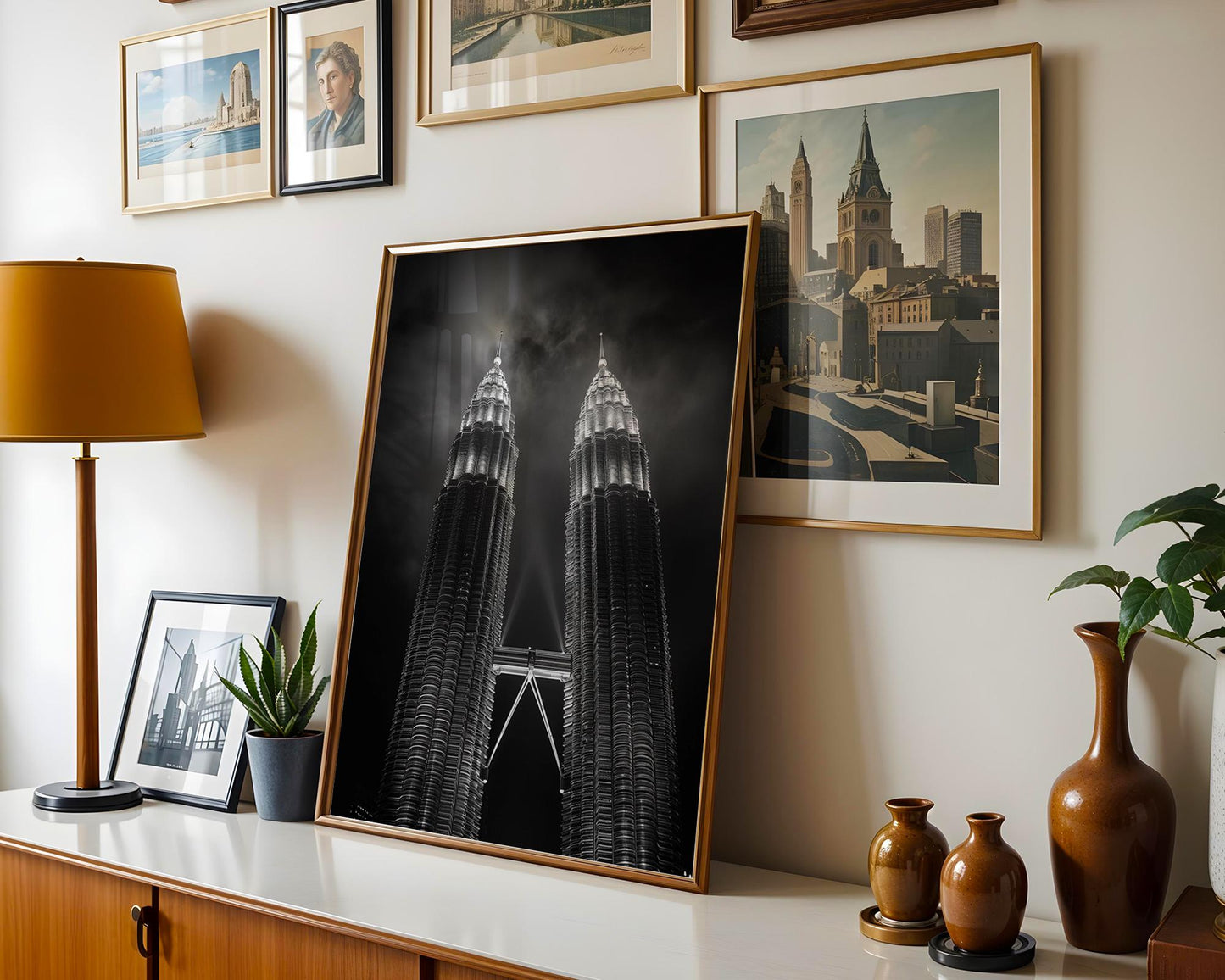 World Landmark | Petronas Towers Photography Print | Kuala Lumpur Black and White Skyline Art wall art print, minimalist black and white poster, modern Scandinavian wall decor, Monohaus