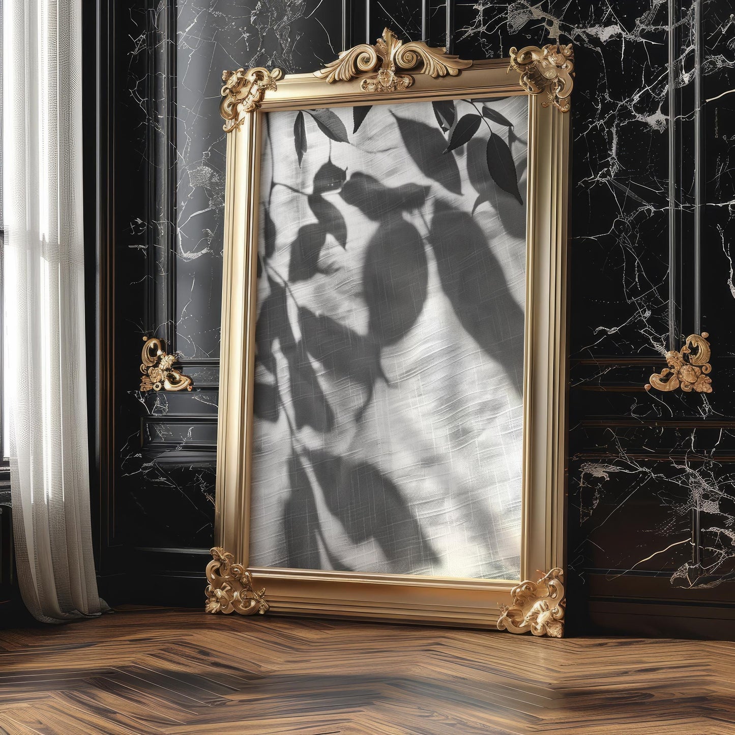 Botanical Photo | Abstract Shadow Leaves Print | Minimal Photography Wall Art abstract wall art print, geometric minimalist poster, modern Scandinavian decor, Monohaus