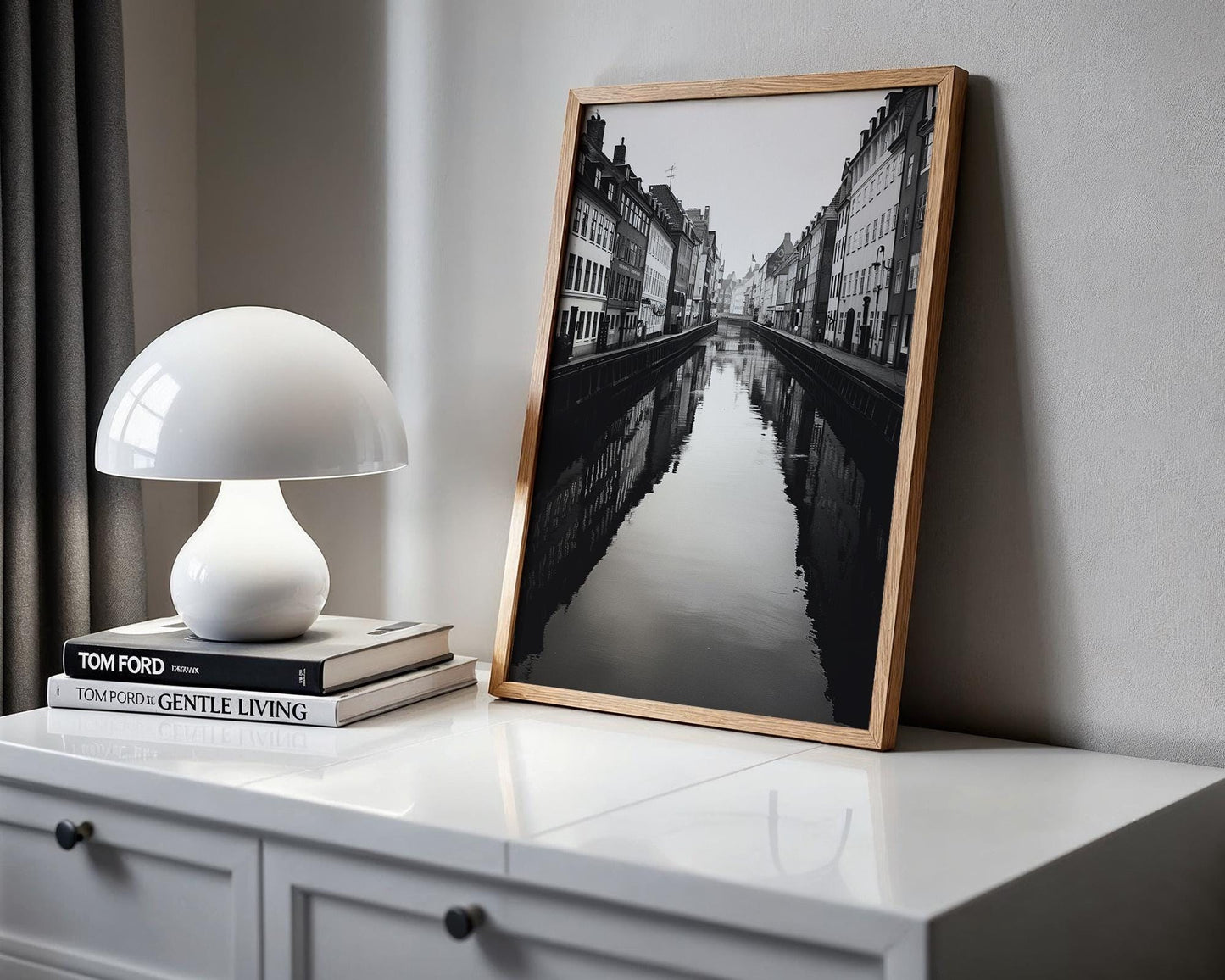 World Landmark | Copenhagen Canal Black and White Photography | Scandinavian Wall Art wall art print, minimalist black and white poster, modern Scandinavian wall decor, Monohaus