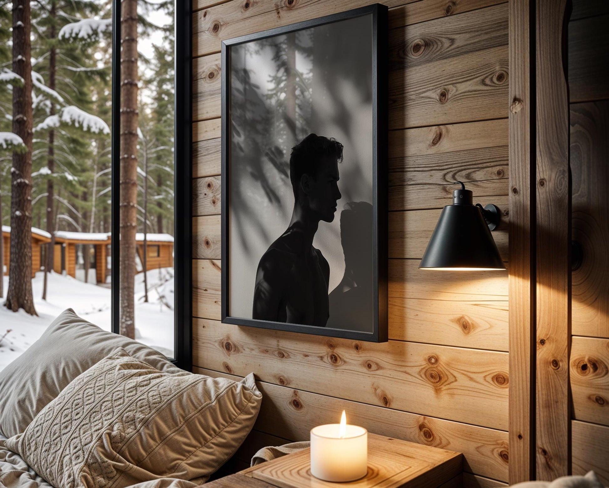 Minimal Wall Art Shadow Portrait Art Print | Minimalist Photography Poster wall art print, minimalist black and white poster, modern Scandinavian wall decor, Monohaus