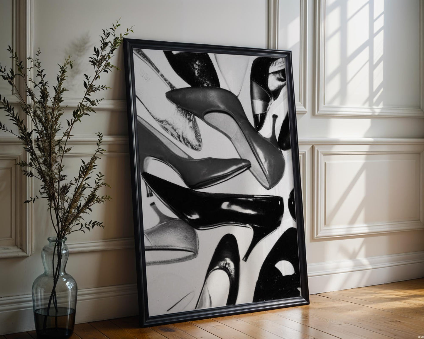 Black and White High Heels Fashion Print | Minimalist Chic Wall Art wall art print, minimalist black and white poster, modern Scandinavian wall decor, Monohaus