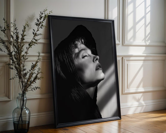 Minimal Wall Art Woman Portrait Print | Elegant Black and White Photography, Modern Minimalist Art wall art print, minimalist black and white poster, modern Scandinavian wall decor, Monohaus