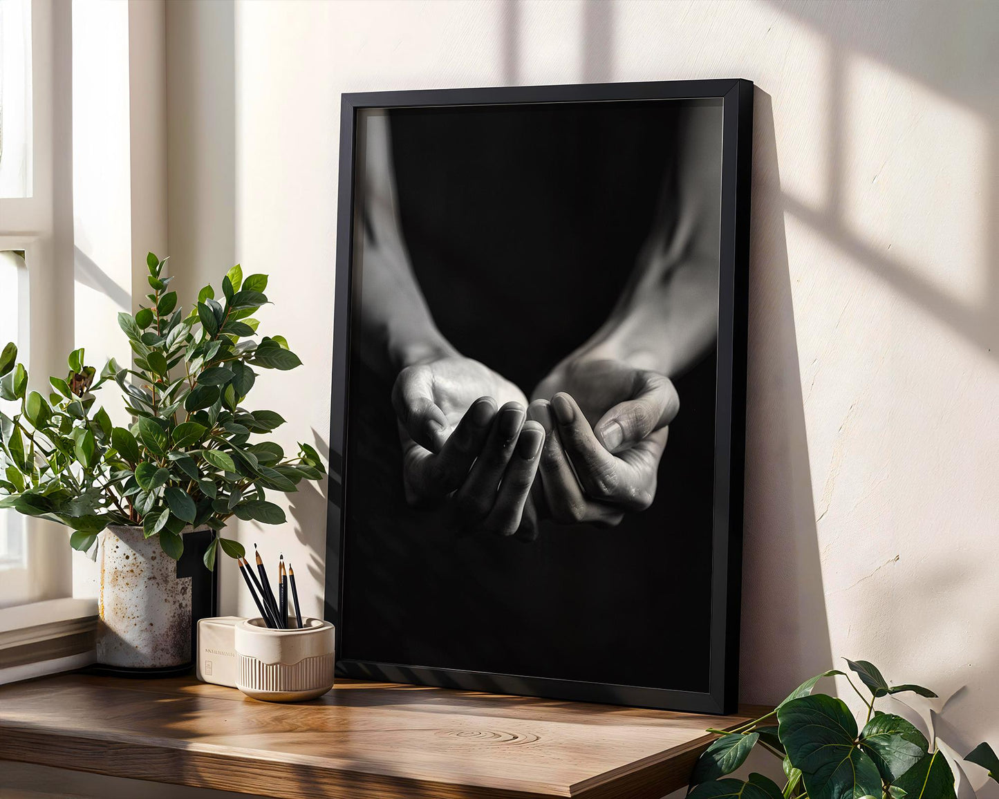 Minimal Wall Art Hands Study | Black and White Fine Art Photography wall art print, minimalist black and white poster, modern Scandinavian wall decor, Monohaus