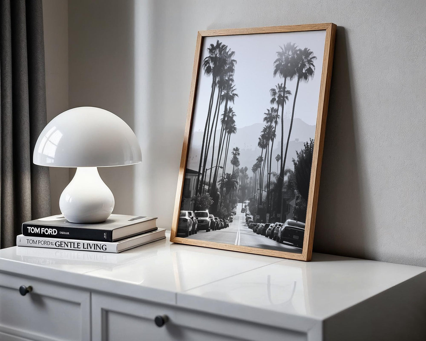 World Landmark | Beverly Hills Photography Print | Black and White Palm Tree Wall Art