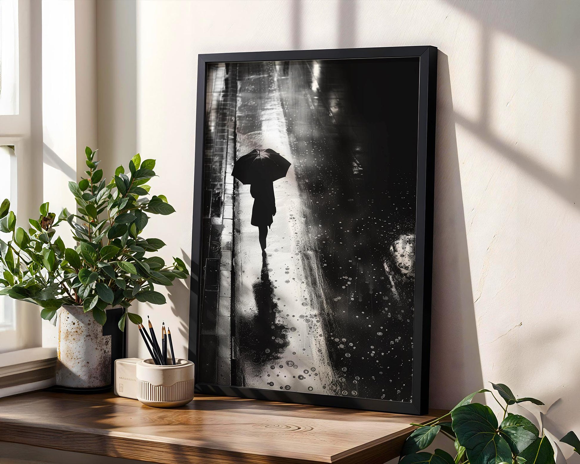 Urban Photography | City Umbrella Print | Minimalist Black and White Wall Art wall art print, black and white architectural poster, minimalist modern Scandinavian wall decor, Monohaus