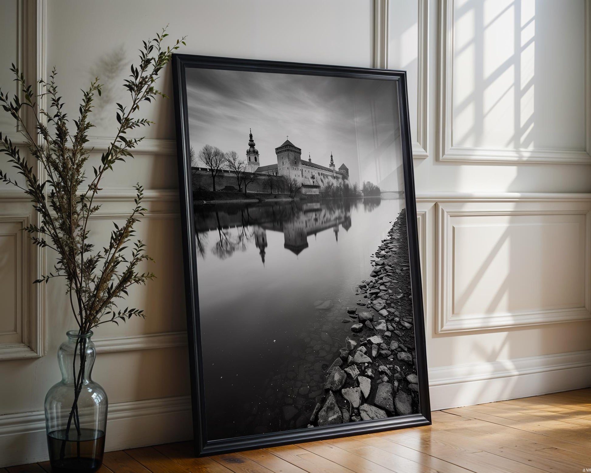 World Landmark | Krakow Castle Photography Print | Black and White Architecture Wall Art wall art print, black and white architectural poster, minimalist modern Scandinavian wall decor, Monohaus