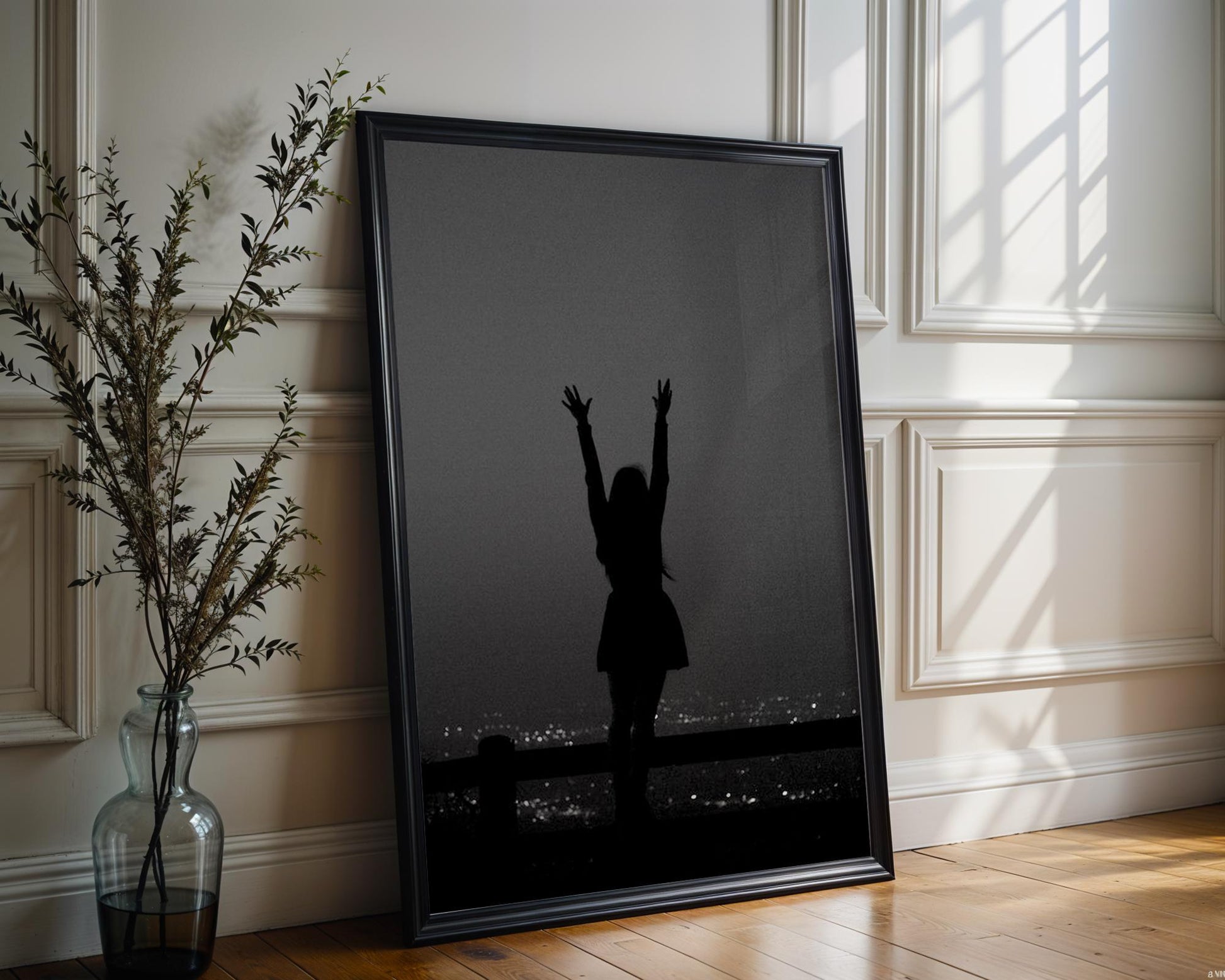 Woman Silhouette City View Art Print | Minimalist Modern Wall Decor wall art print, black and white architectural poster, minimalist modern Scandinavian wall decor, Monohaus