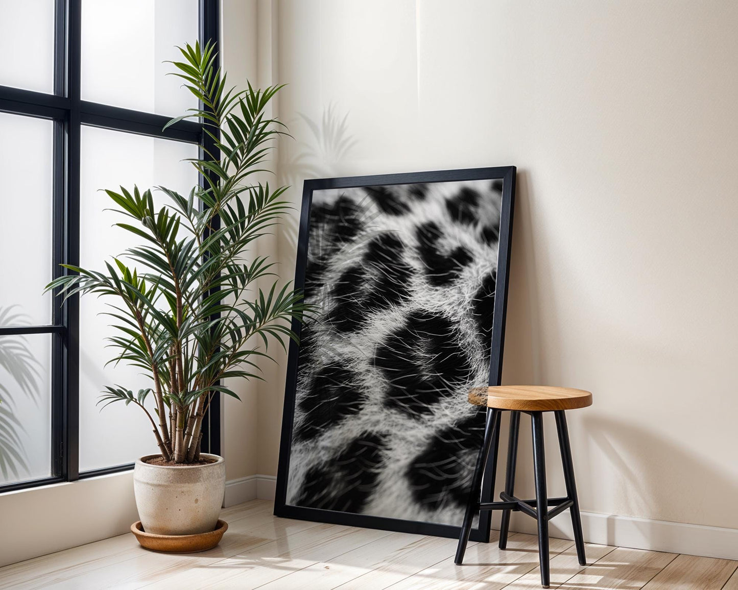 Wildlife Poster | Leopard Print | Black & White Animal Fur Texture Wall Art wall art print, minimalist black and white poster, modern Scandinavian wall decor, Monohaus