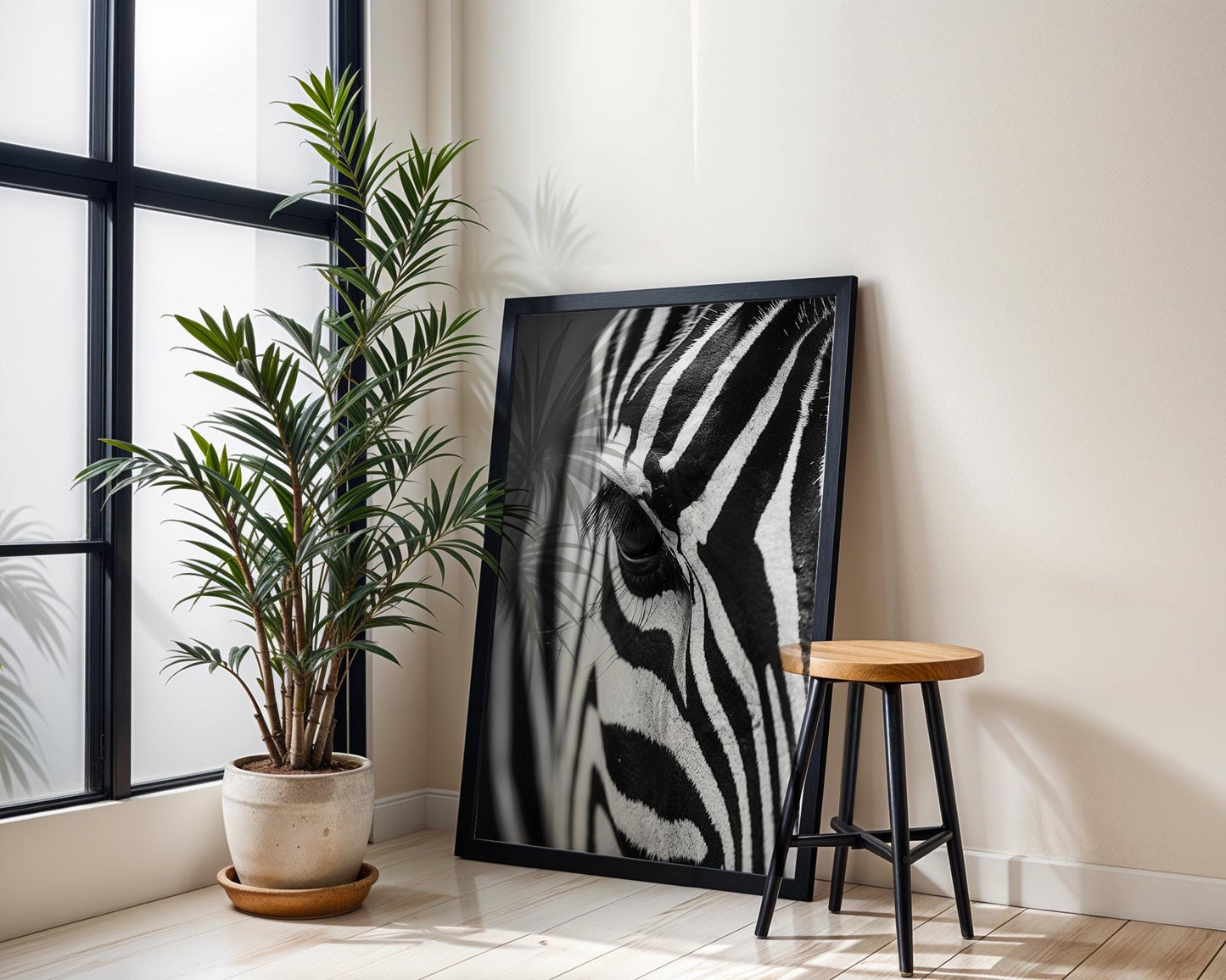 Wildlife Poster | Zebra Eye Print • Black & White Safari Photography, Scandi Wall Art wall art print, minimalist black and white poster, modern Scandinavian wall decor, Monohaus